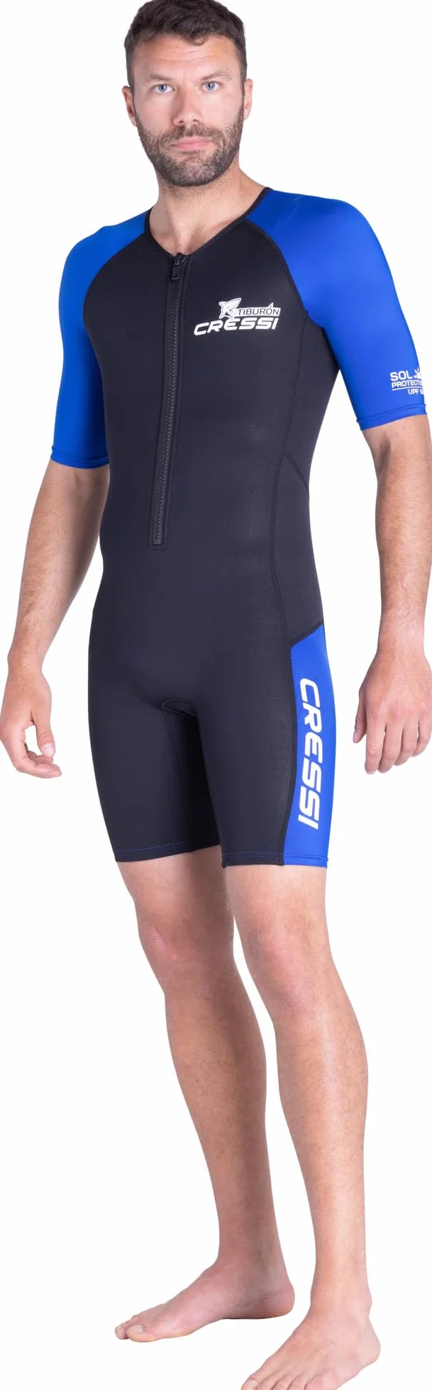 CRESSI Tiburon Man Shorty Wetsuit 2mm - Muta Shorty Uomo realizzata in Neoprene Ultra Stretch 1.5/2mm e Elastane