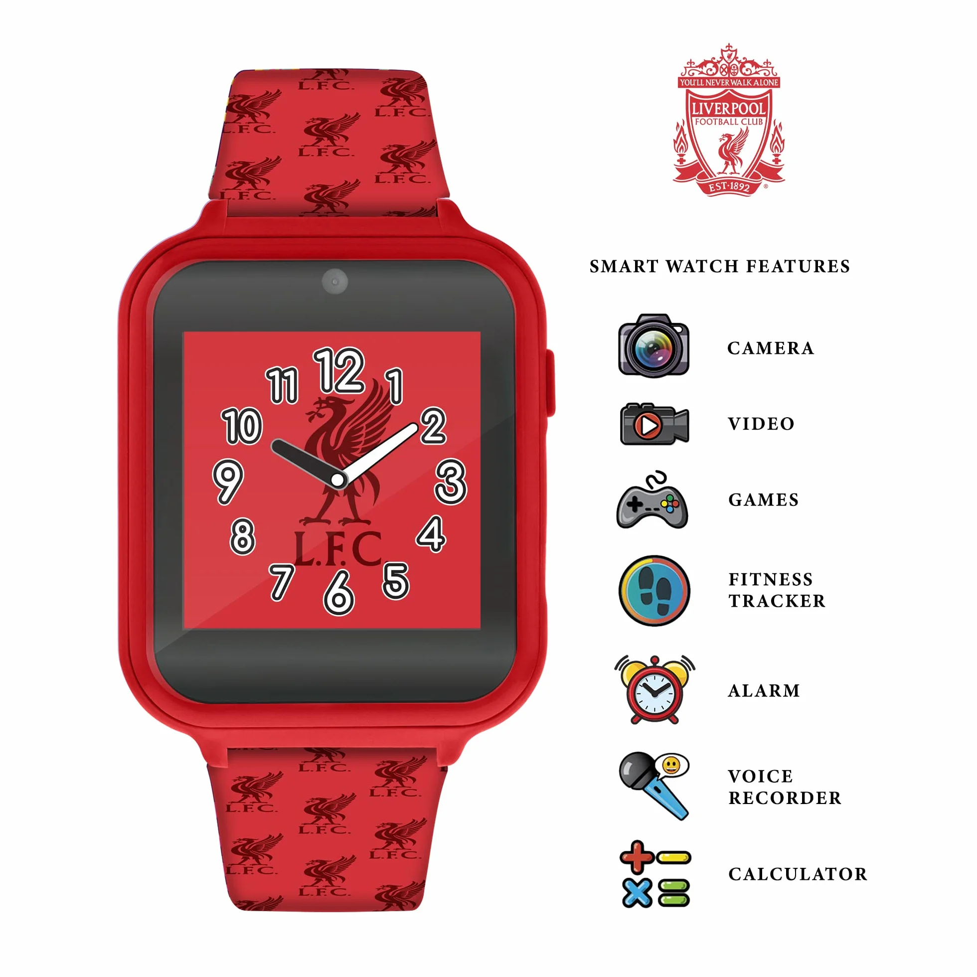 Liverpool Football Club Touchscreen LFC4003, Rosso e nero., misura unica, Cinturino