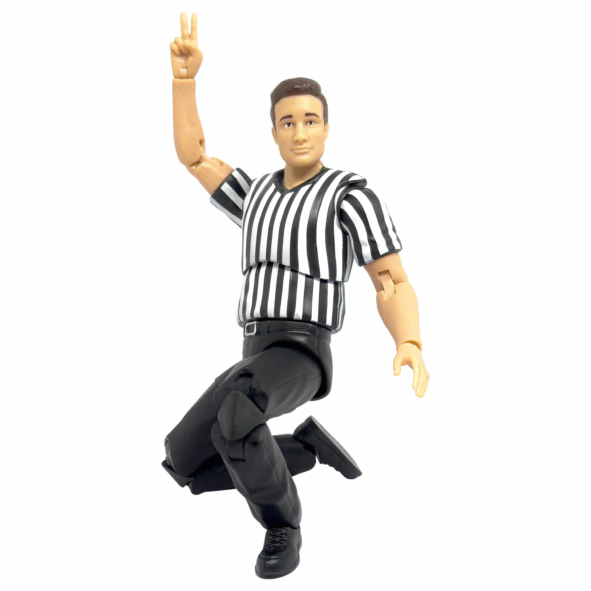 Figures Toy Company Arbitro definitivo con articolazione di lusso per figurine di wrestling WWE