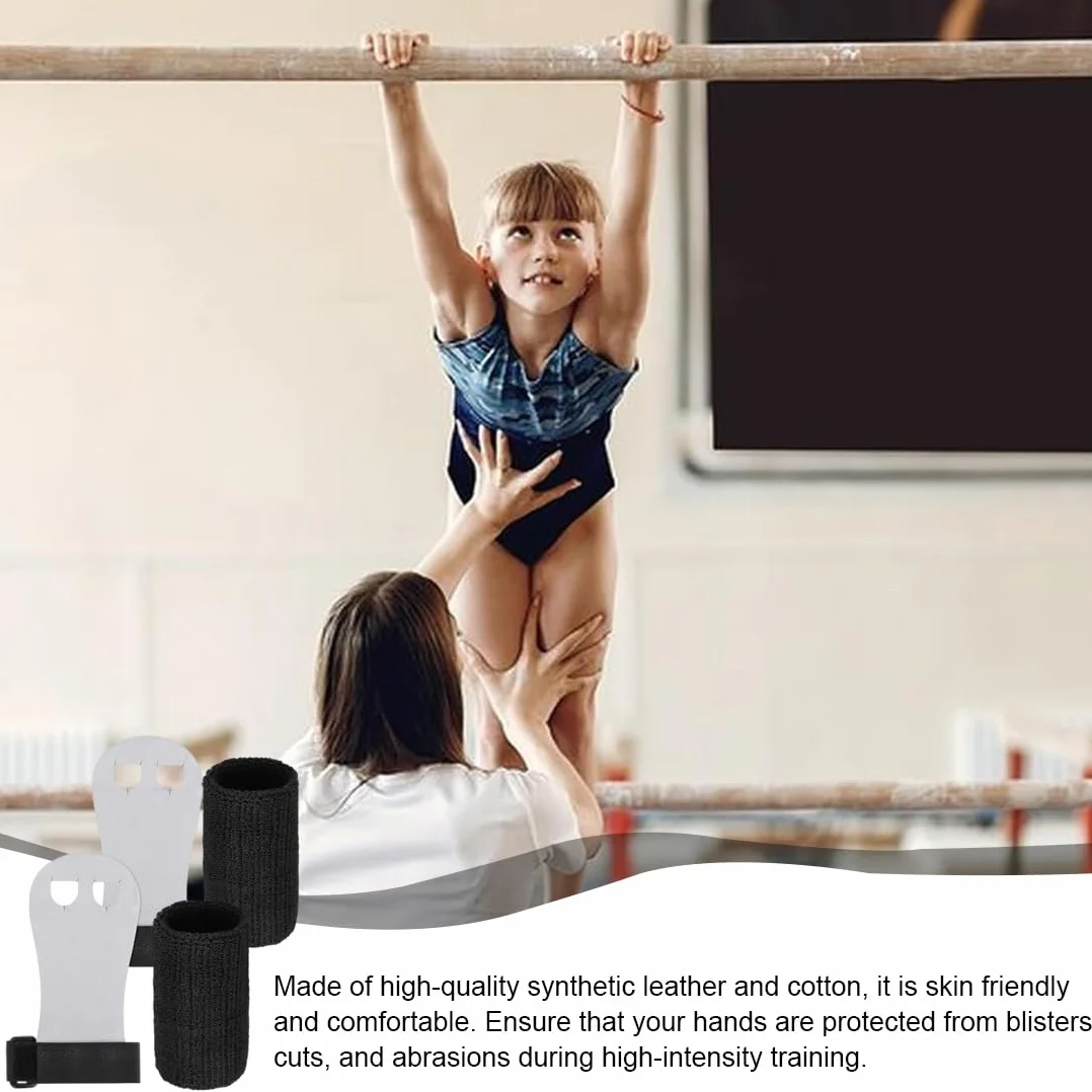 Paio Paracalli per Bambini Ginnastica Artistica Palm Grips Guanti da Barra Set Polsini Sportivi Protezioni Allenamento