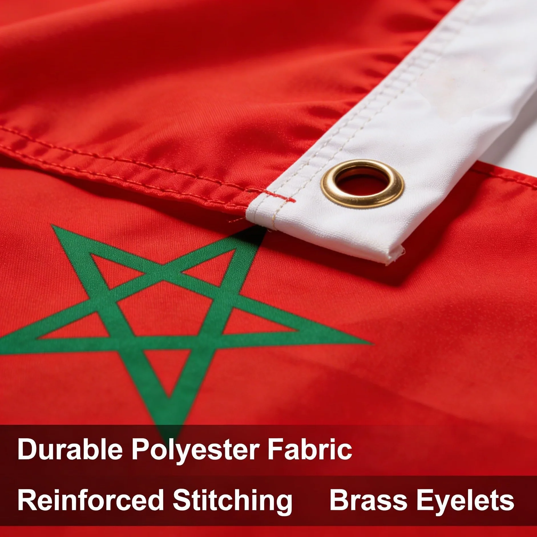 SHATCHI Grande 150 x 90 cm Bandiera nazionale del Marocco Marocco, tessuto di poliestere in ottone, occhielli per la Coppa del Mondo FIFA Football Rugby Sport sostenitore