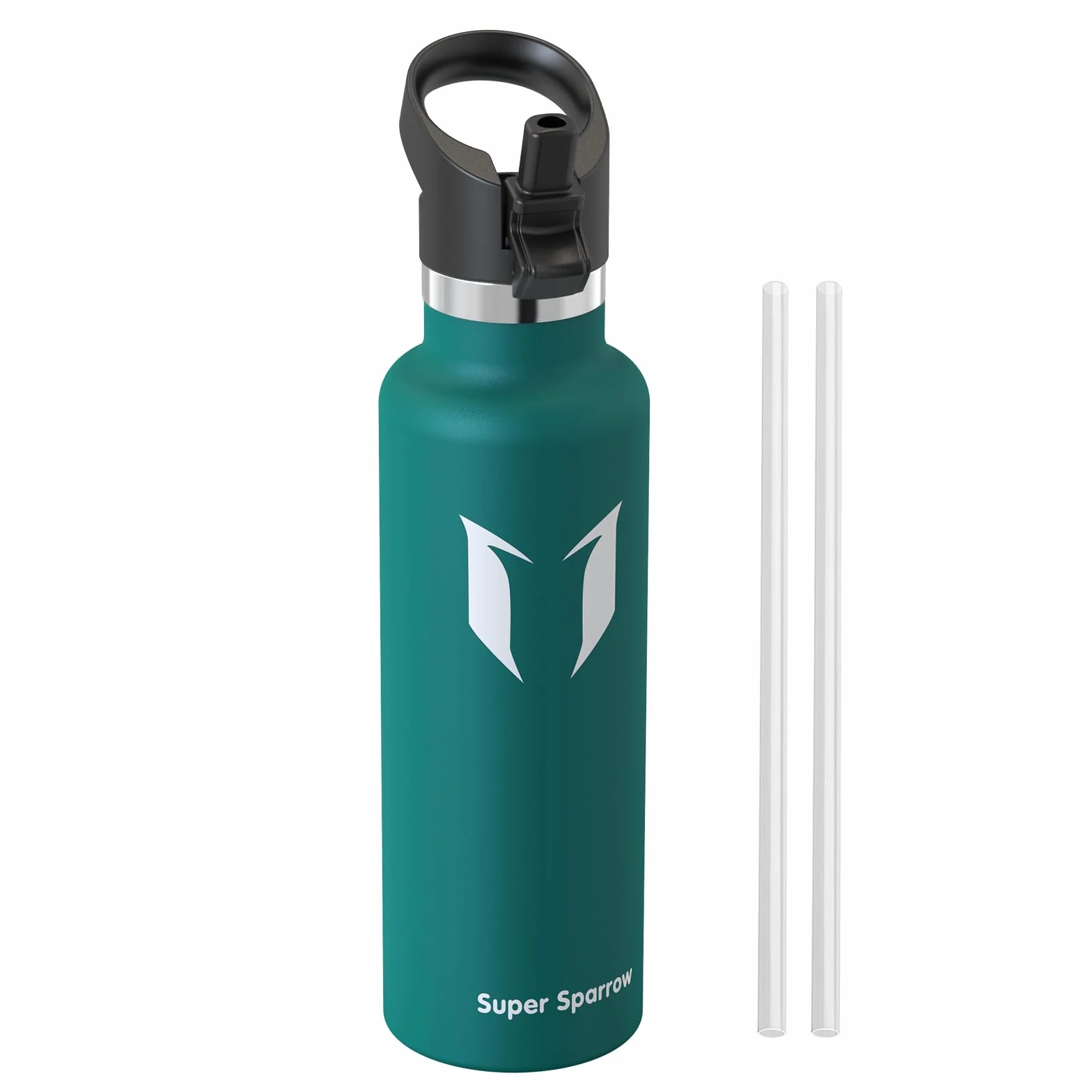 Super Sparrow Coperchio con Cannuccia Standard 350ml/500ml/750ml/1L Nero