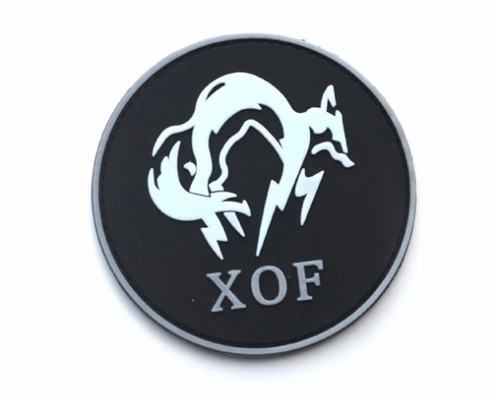 Distintivo in PVC Metal Gear Solid XOF, toppa in Chiusura A Strappo
