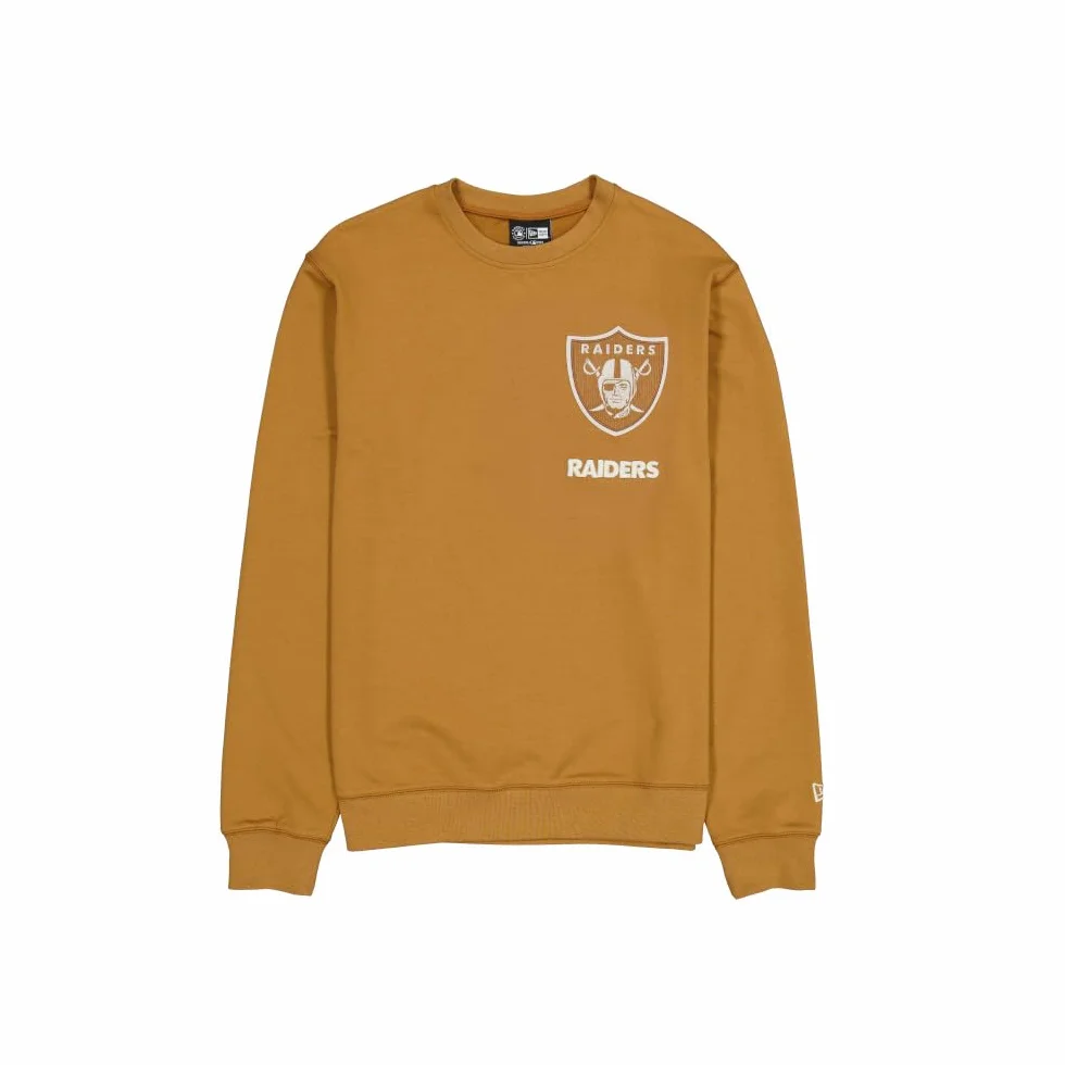 Las Vegas Raiders NFL Logo Select Crew Neck Sweater Light Bronze Maglione Unisex - Adulto