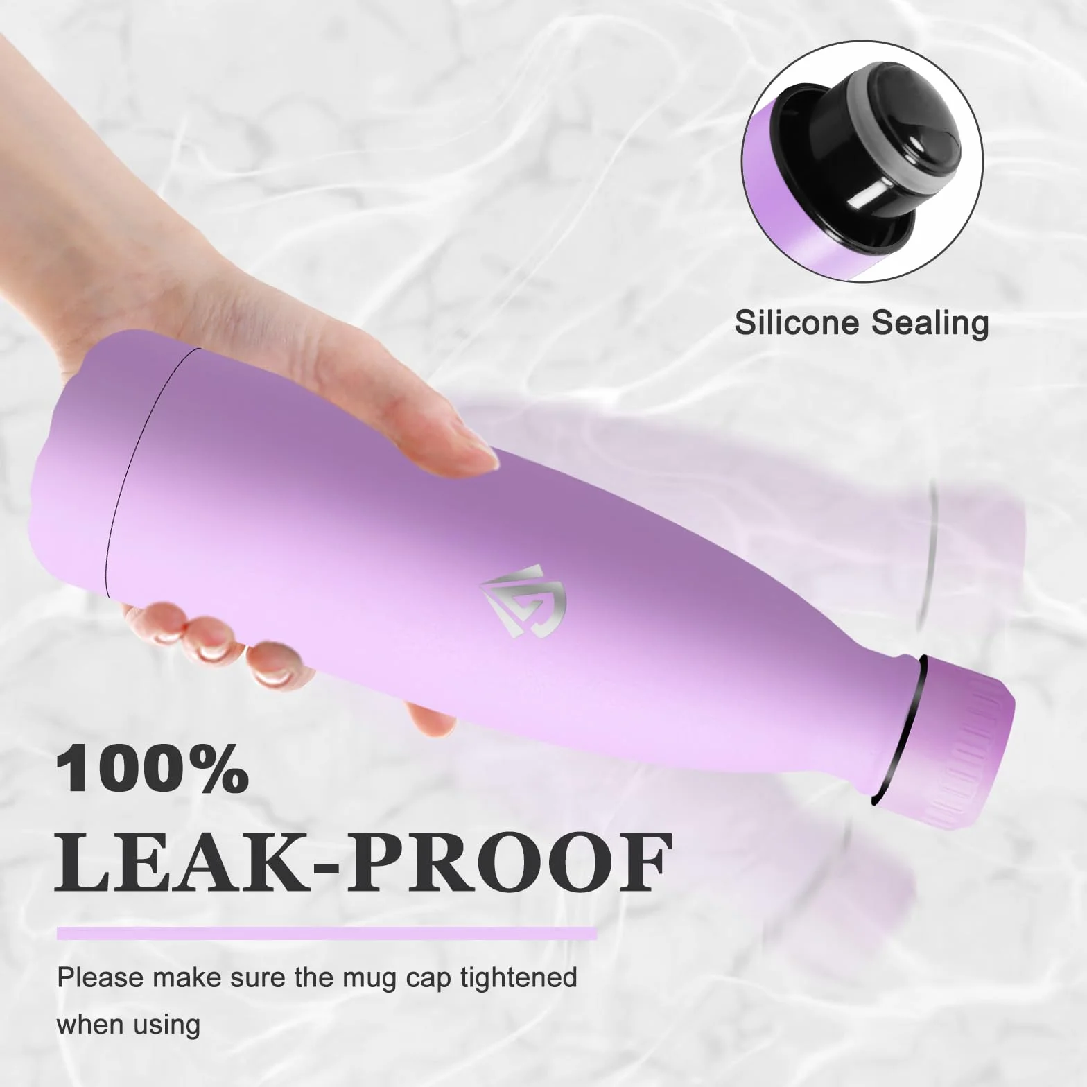 Borraccia Termica 500ml Isolato Sottovuoto Acciaio Inox Senza BPA Riutilizzabile per Campeggio Ciclismo