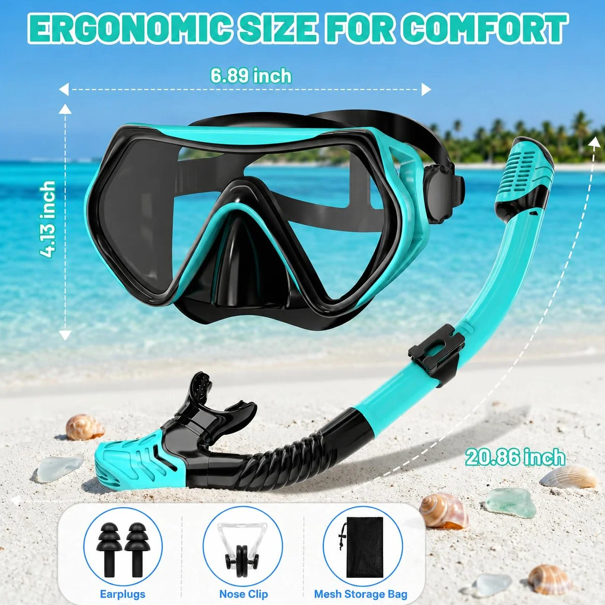 Maschera Snorkeling Panoramica 180° Set per Snorkeling con Maschera e Boccaglio Anti-Fog & Anti-Perdite Maschera Subacquea Snorkel Set Maschera Sub Regolabil per Unisex Adulto