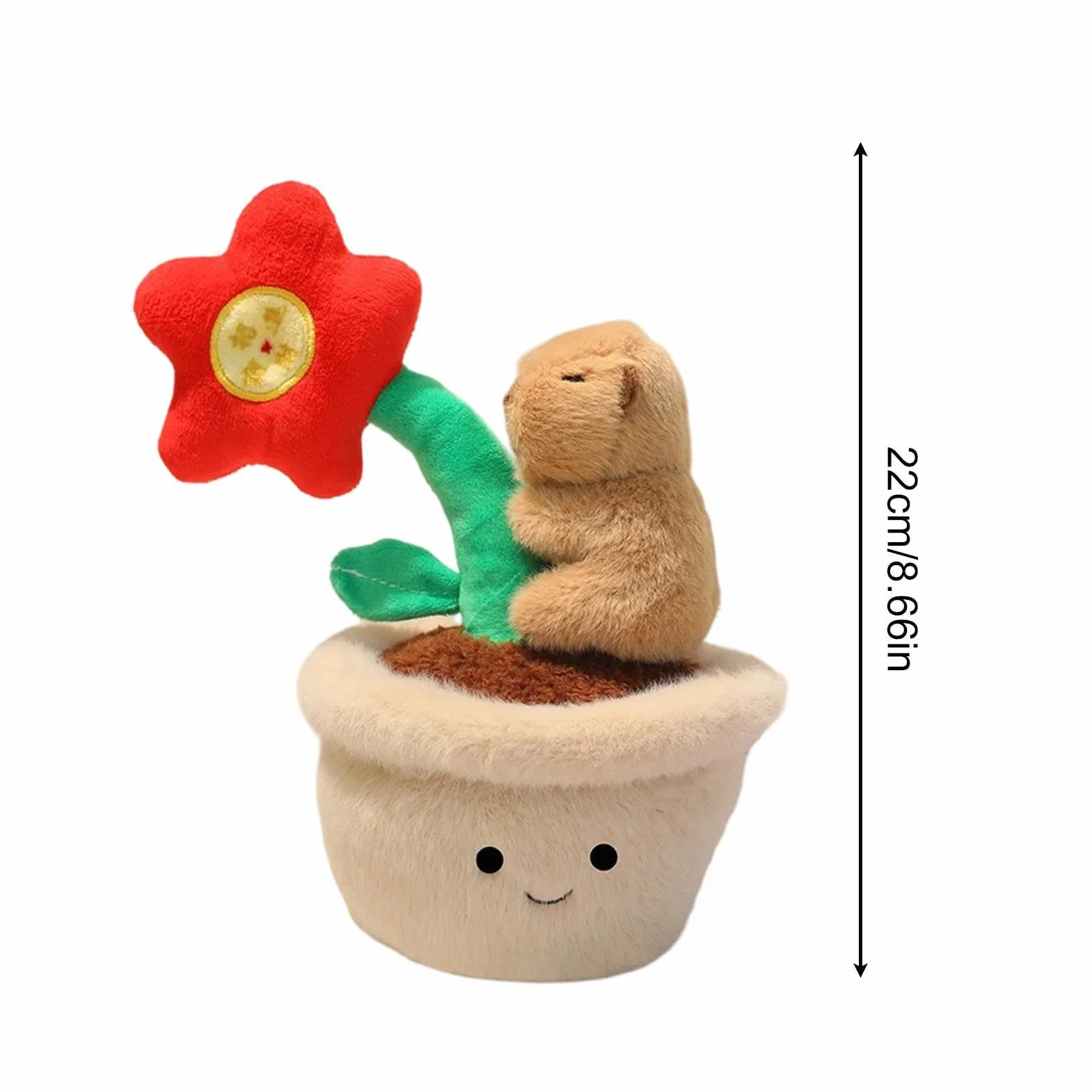 Un Capibara di Peluche - Cuscino Abbraccio Bambola a Forma di una Fioriera | Giocattolo Capibara Simpatico Coccoloso - Per Bambini, per Adulti, per Pasqua, per Laurea, per Compleanno e per