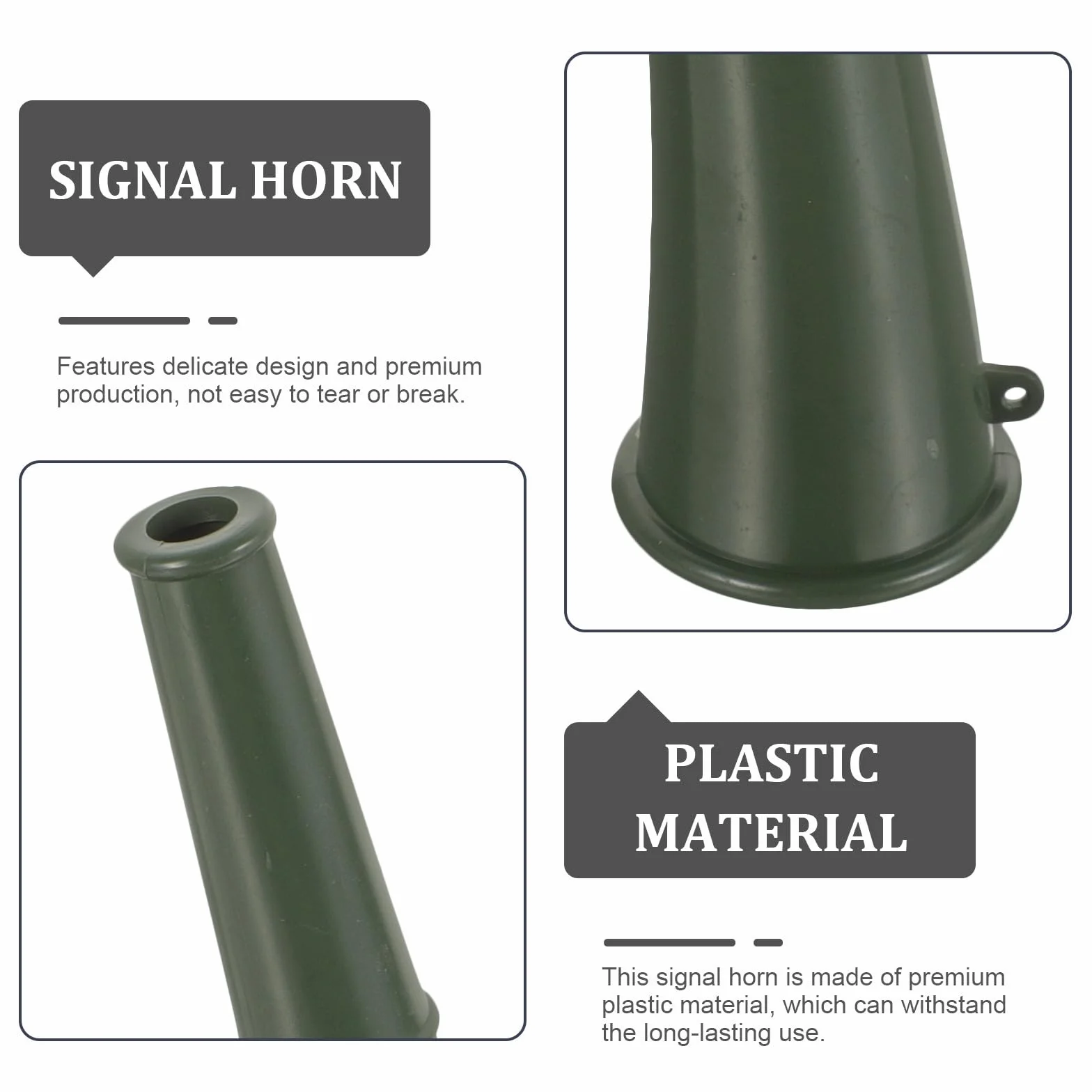 Hemobllo 5 Pezzi Corno di Plastica Verde per Addestramento e Party, Resistente e Portatile per Attività Outdoor e Cerimonie, Corno da Allenamento Multiuso