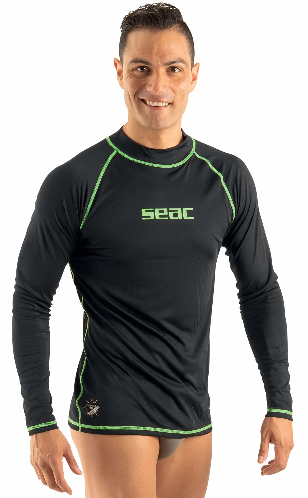 Seac T-Sun Long Man, Maglia Protettiva Rash Guard per Snorkeling e Nuoto Anti UV