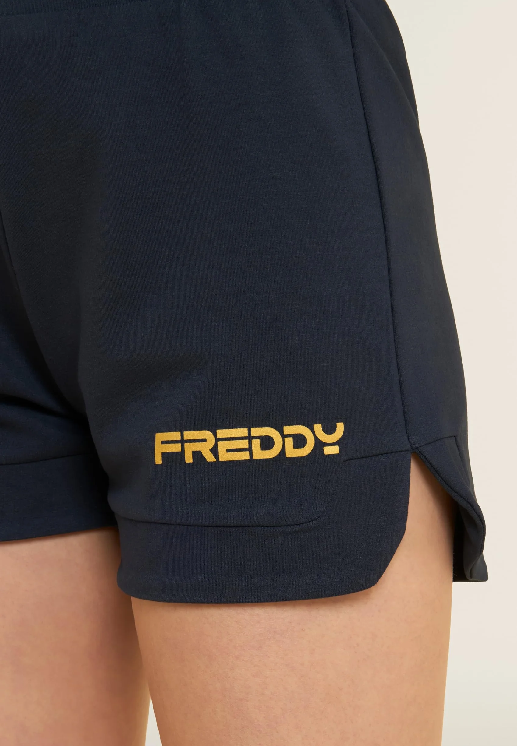 FREDDY - Shorts Donna Italia Fgi in French Terry con Spacchi, 95% Cotone 5% Elastan
