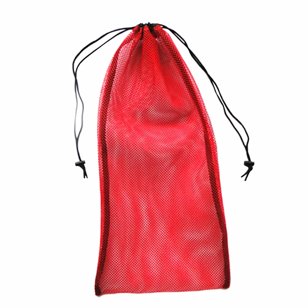 Torba a rete con coulisse per attrezzatura da snorkeling pinne subacquee maschera viola