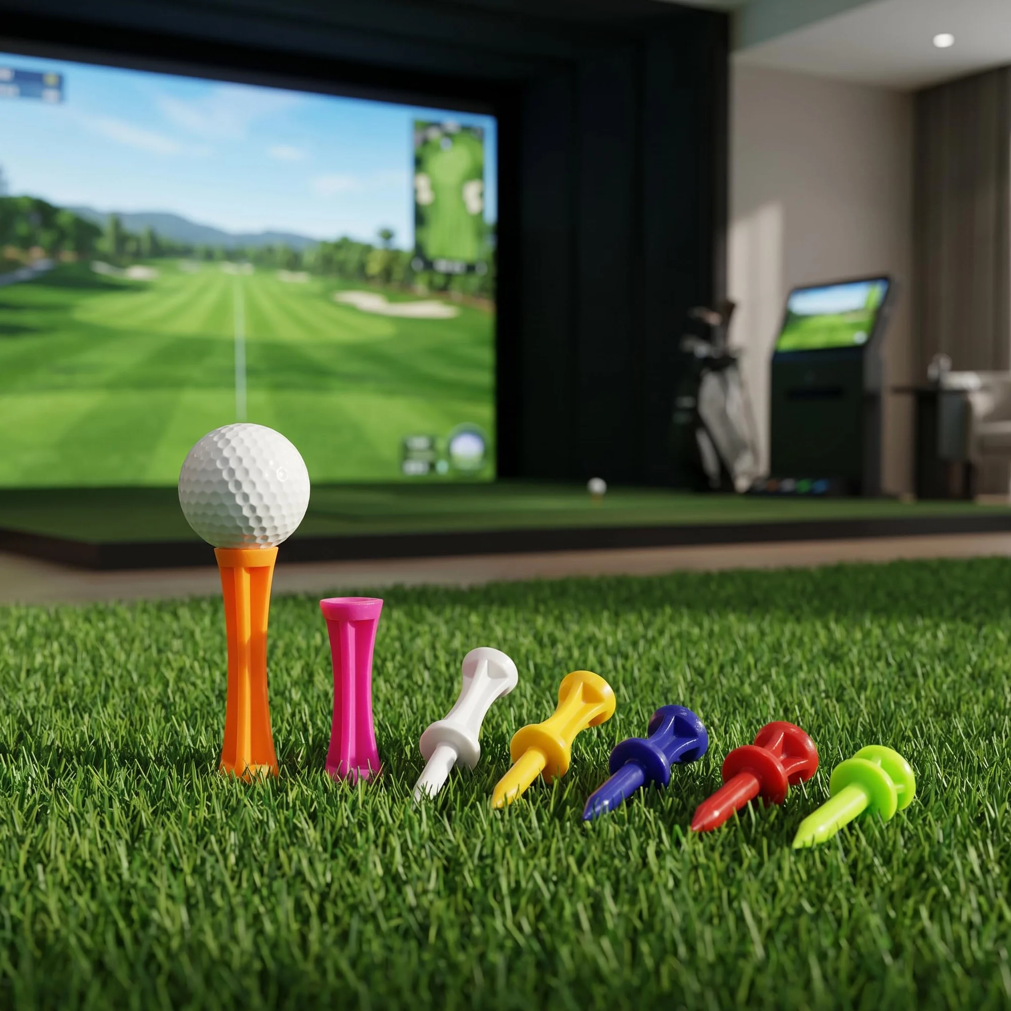 SZXMDKH Tee da golf in plastica, 70 pezzi di dimensioni miste, tee da golf resistenti per l'inverno, piccoli tee da castello in diversi colori (5 mm, 32 mm, 39 mm, 45 mm, 51 mm, 59 mm, 70 mm)