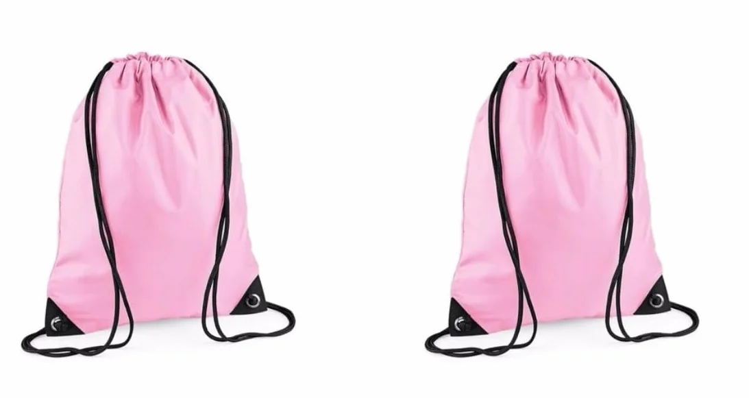 ONE SHOP Sacca Zainetto Sportiva Gym Sack Impermeabile Palestra Viaggio 2 Pezzi Rosa