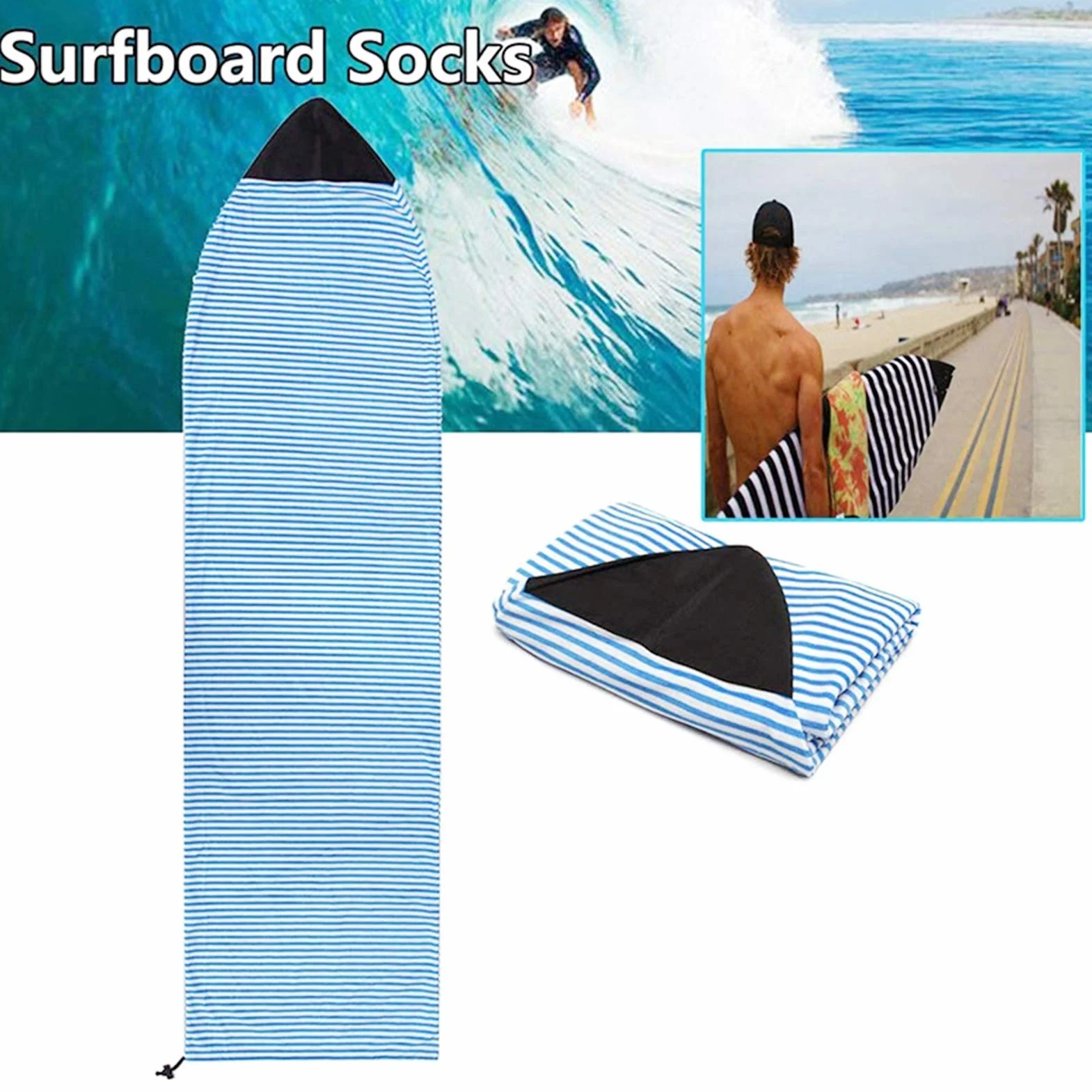 Custodia per tavola da surf ad asciugatura rapida elasticizzata con protezione naso imbottita