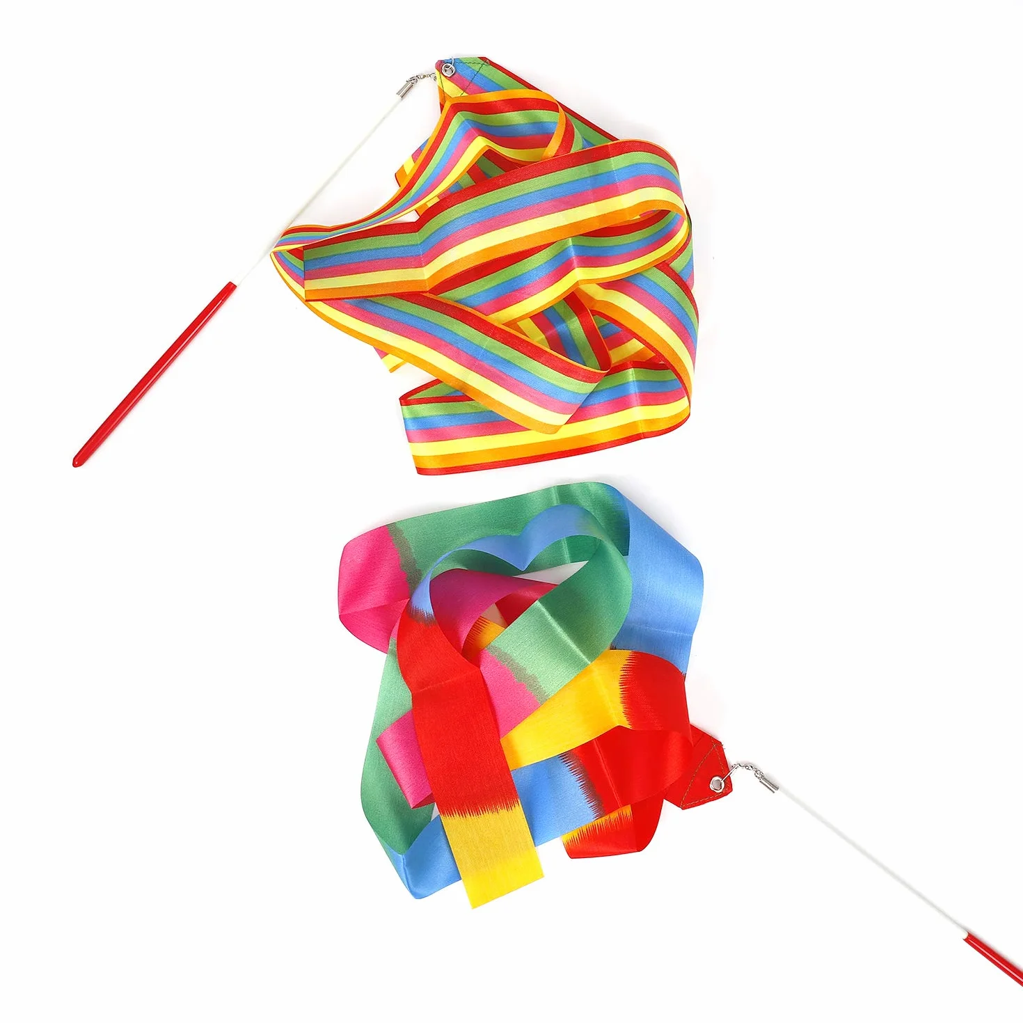 Nastri da Danza 2 Metri 22 Colori Streamers Ginnastica Ritmica Nastro per Bambini 22 Pezzi