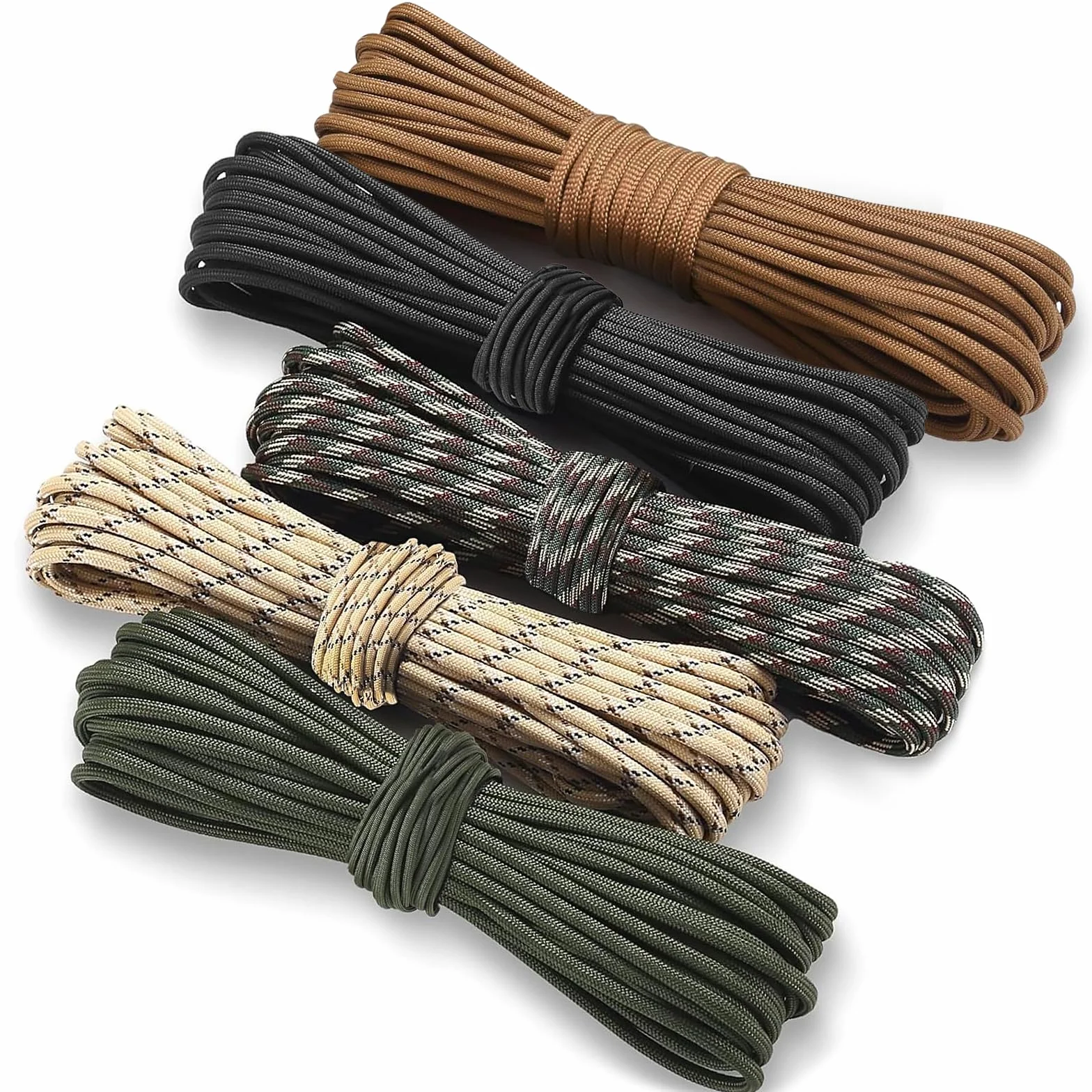 Paracord 4mm 7 Fili 100% Nylon Corda da Paracadute Resistente Allo Strappo per Campeggio Sopravvivenza