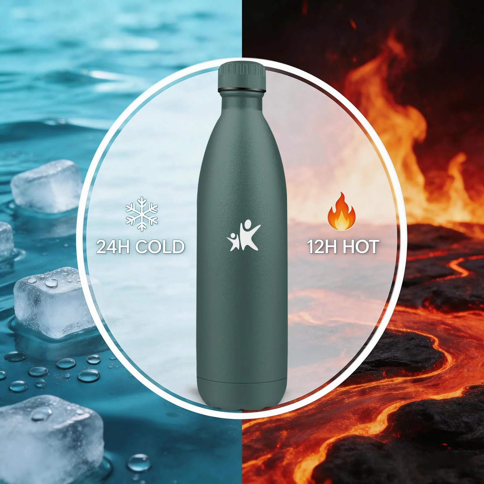 Borraccia Termica 0.75L Acciaio Inox Senza BPA - Thermos Bevande Calde e Fredde per Sport, Viaggio