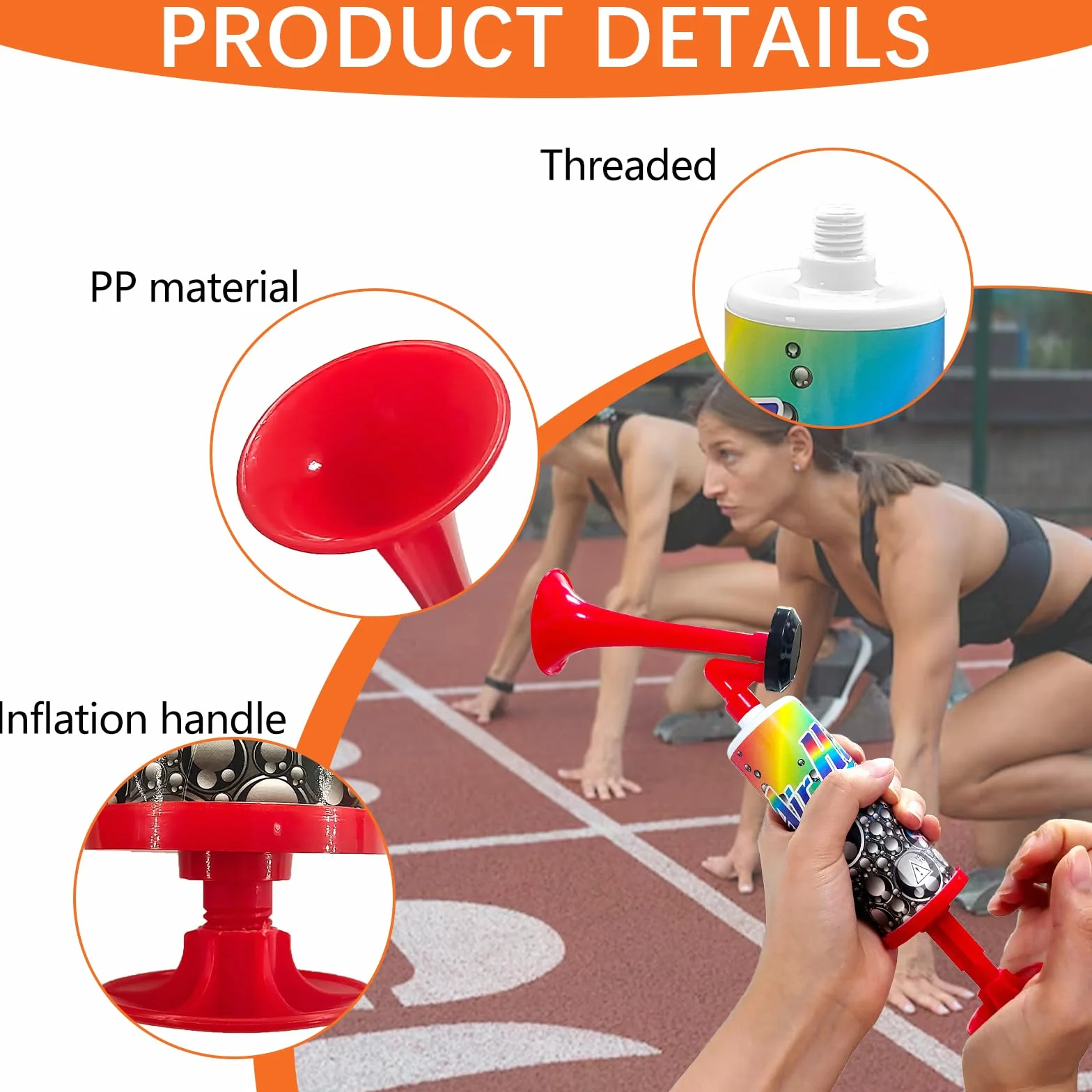 Tromba Stadio ad Aria Manuale Fanfare Air Horn per Partite di Calcio Nautica Eventi Sportivi
