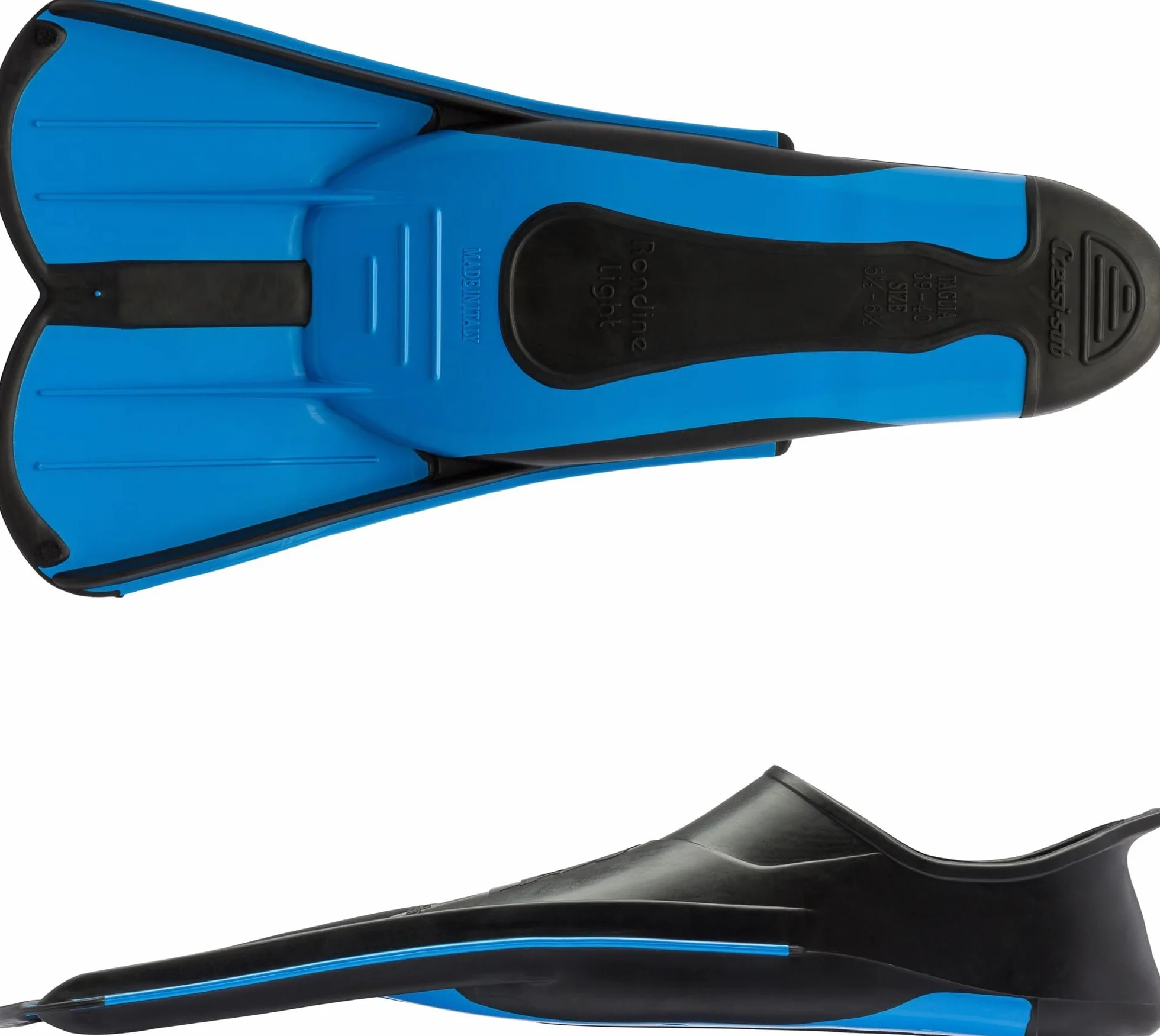 CRESSI dal 1946 - Light Fins - Pinne Corte per Adulti - Morbida Scarpetta Chiusa e Pala Reattiva per Muscolatura Gambe Ideali per Allenamento Nuoto Snorkeling Piscina Mare Viaggi