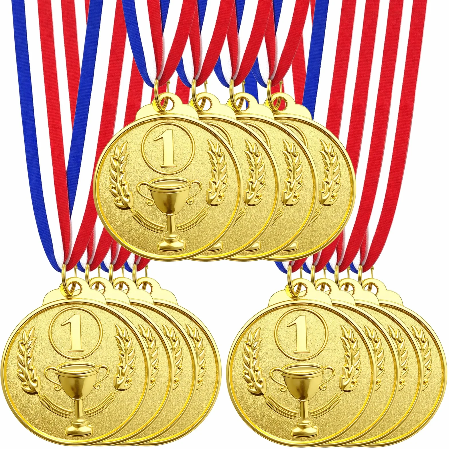 12 Pezzi Medaglie Premiazioni in Metallo per Eventi Sportivi, Gare (Stile B)