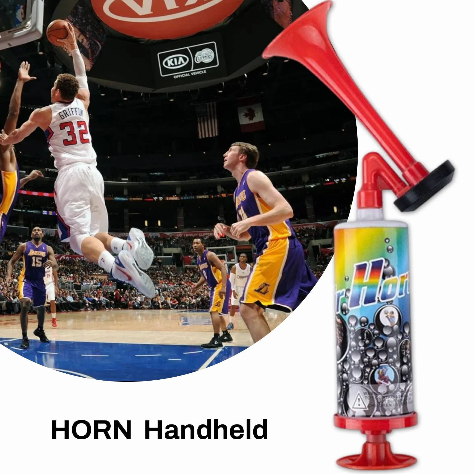 Tromba da Stadio 3 PCS Trombetta Handheld Fanfare Air Horn Compressa per Feste Partite Calcio
