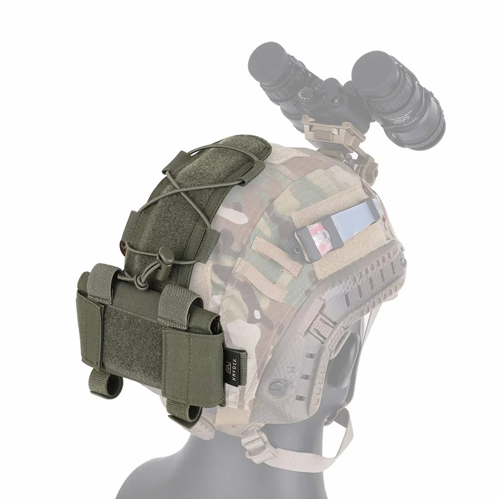 KRYDEX MK1 Tactical Helmet Battery Pouch Contrappeso Casco Batteria Gancio Loop