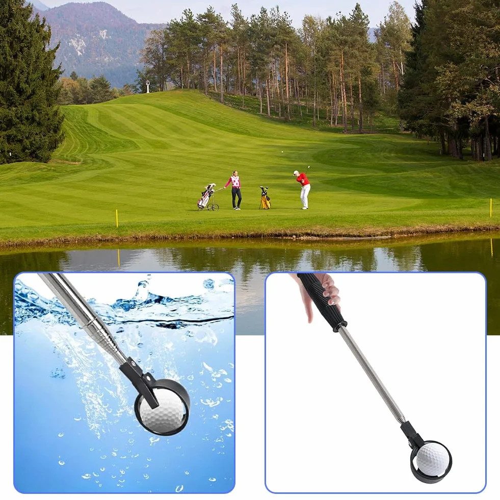 Tiiyee Golf Ball Retriever Raccoglitore Palline Telescopico Inossidabile Stecca Accessori