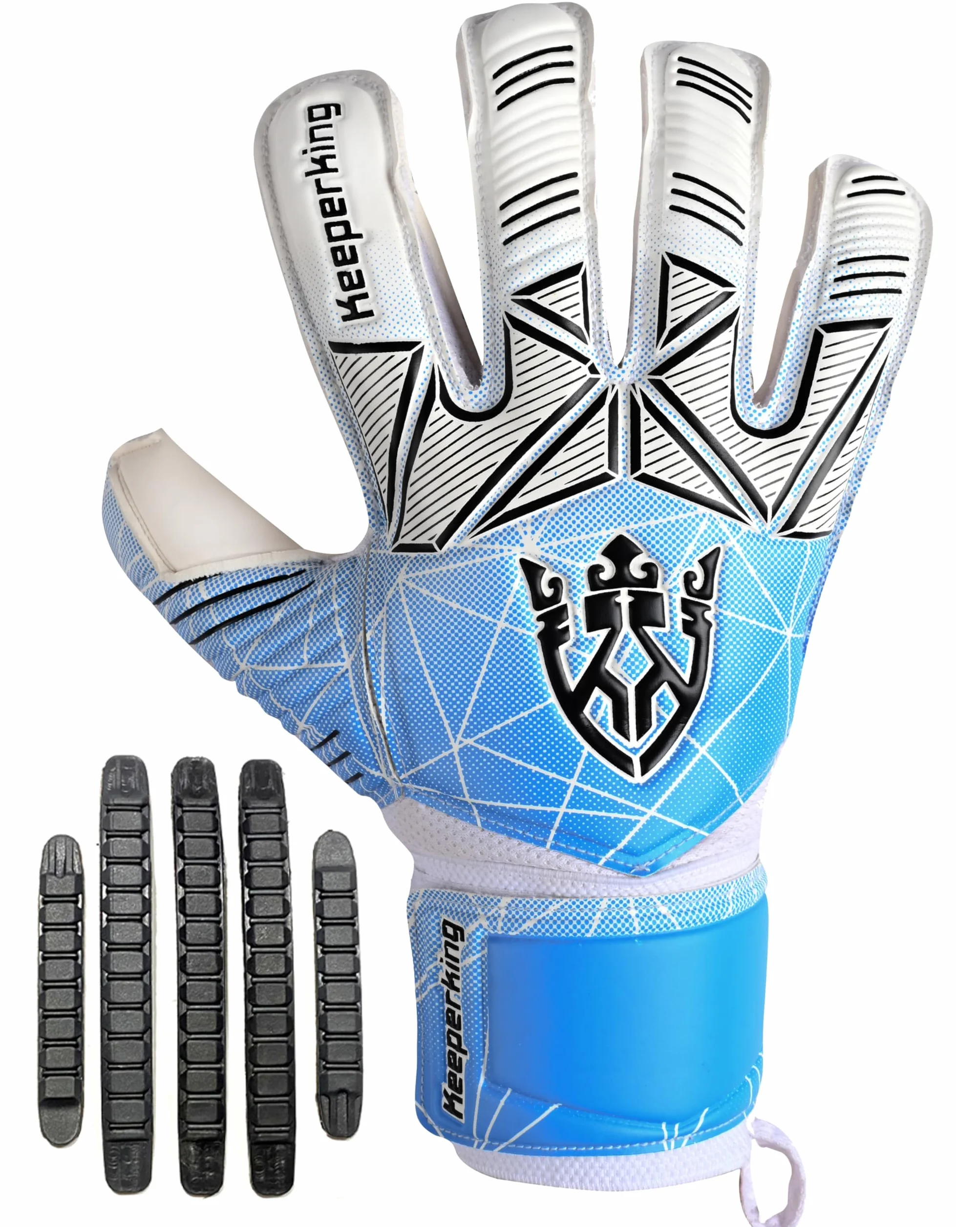 Keeperking Guanti da portiere 4 mm con protezione dita rimovibile