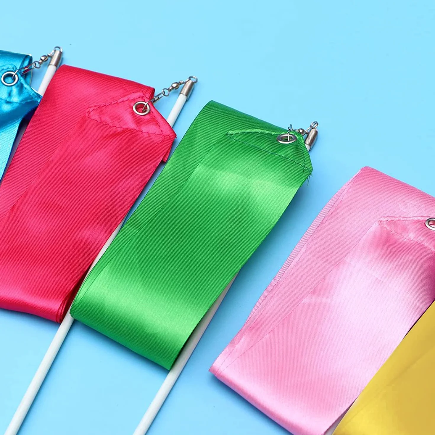 Nastri da Danza 2 Metri, 10 Pezzi Bacchette per Ginnastica Ritmica, Bacchette per Bambini Danza Baton Twirling (10 Colori)