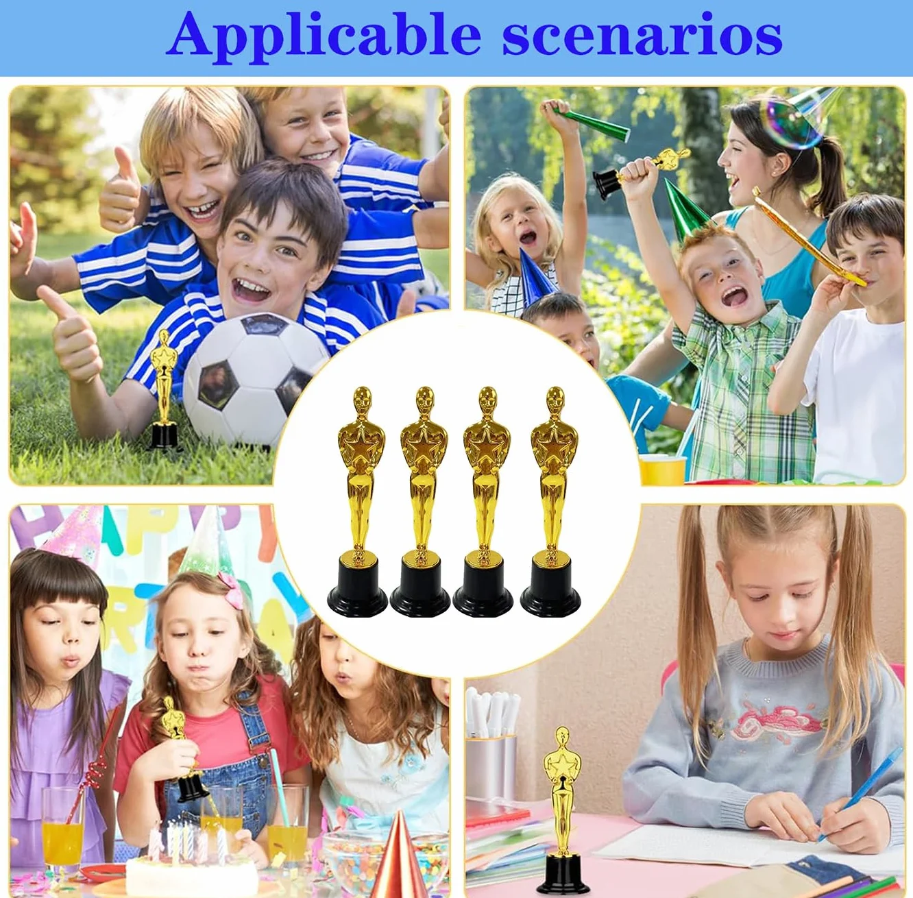 Trofei Calcio per Bambini 4 PCS Coppa Plastica Placcata Oro Premiazione Sportiva