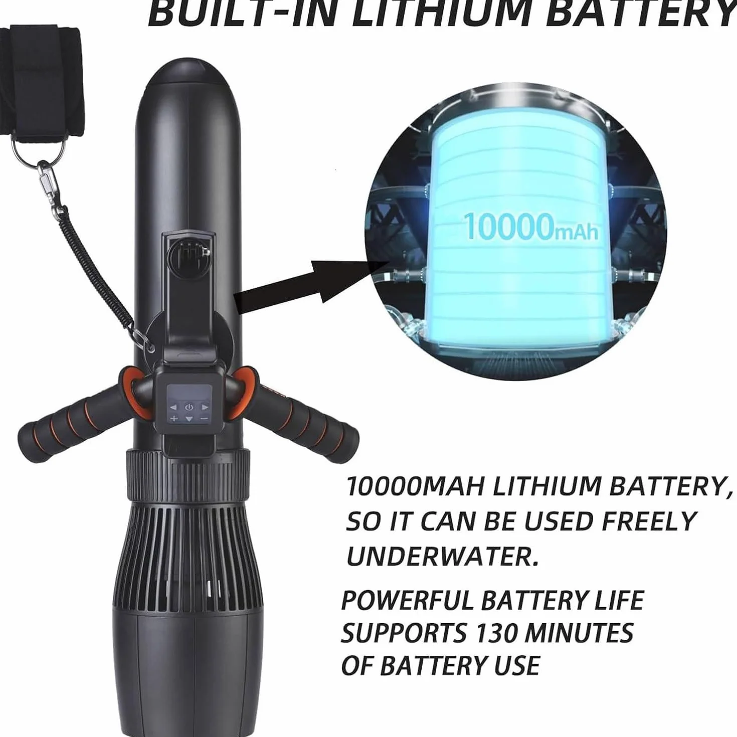 Scooter Subacqueo Elettrico 10 Km/h 130 Minuti Senza Spazzole Booster Nuoto