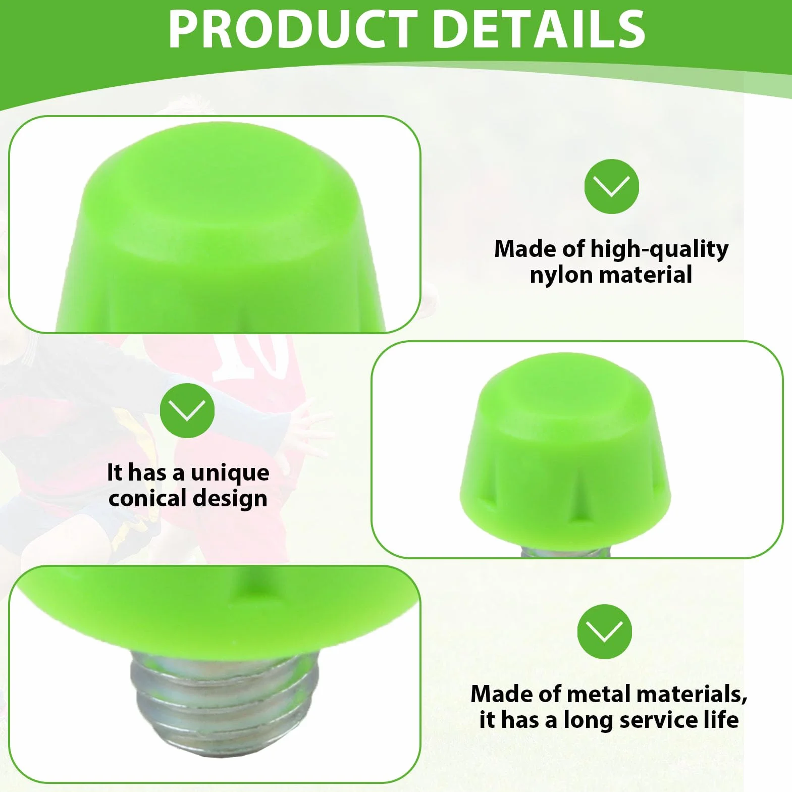 Tacchetti Plastica Calcio M6 8/11mm Verde per Adidas