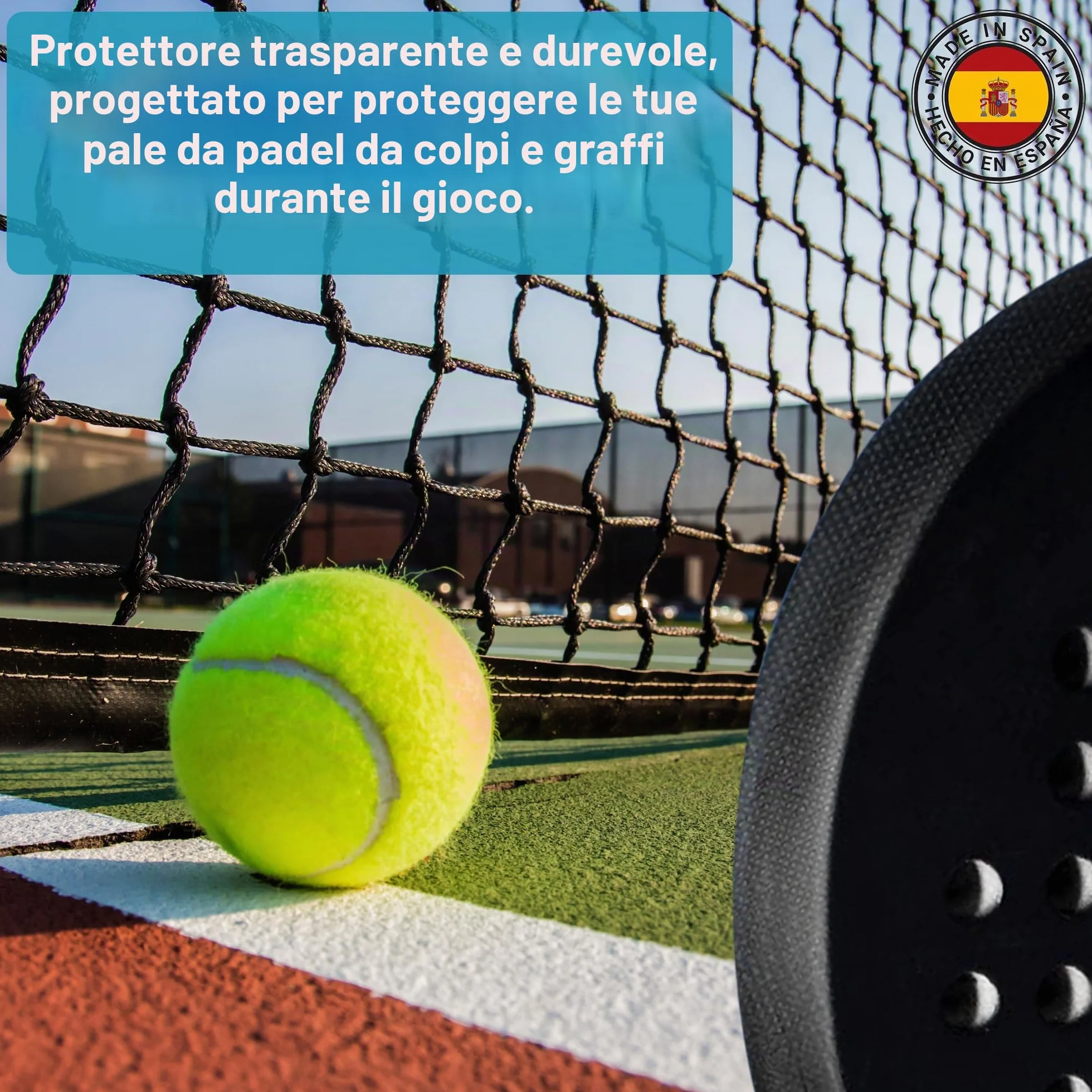 Protezione Racchetta Padel Trasparente 35 x 370 mm - Protettore Padel Accessori - 2 Pezzi
