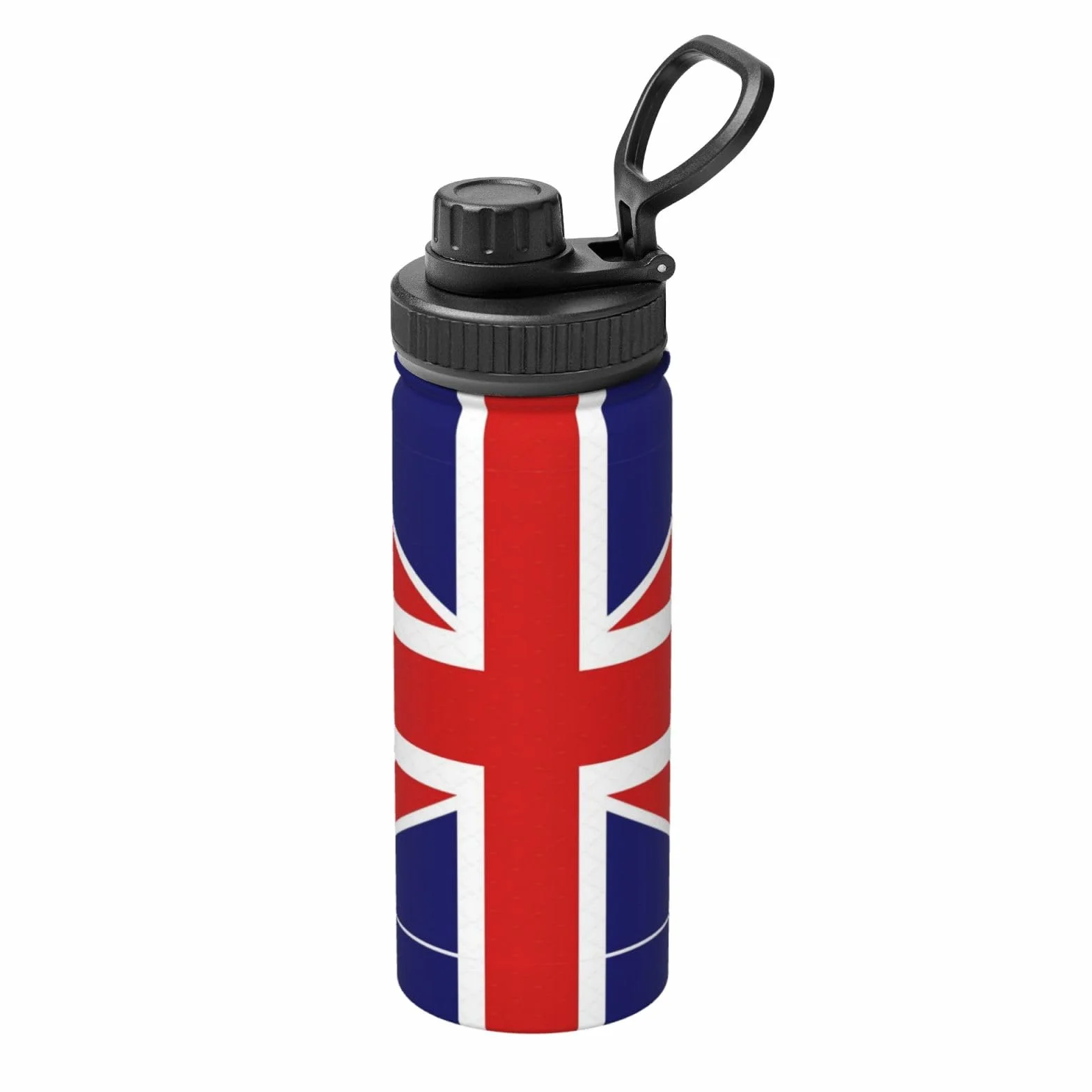 Borraccia termica con bandiera inglese, 510 ml, in acciaio inox, con coperchio a beccuccio, da viaggio