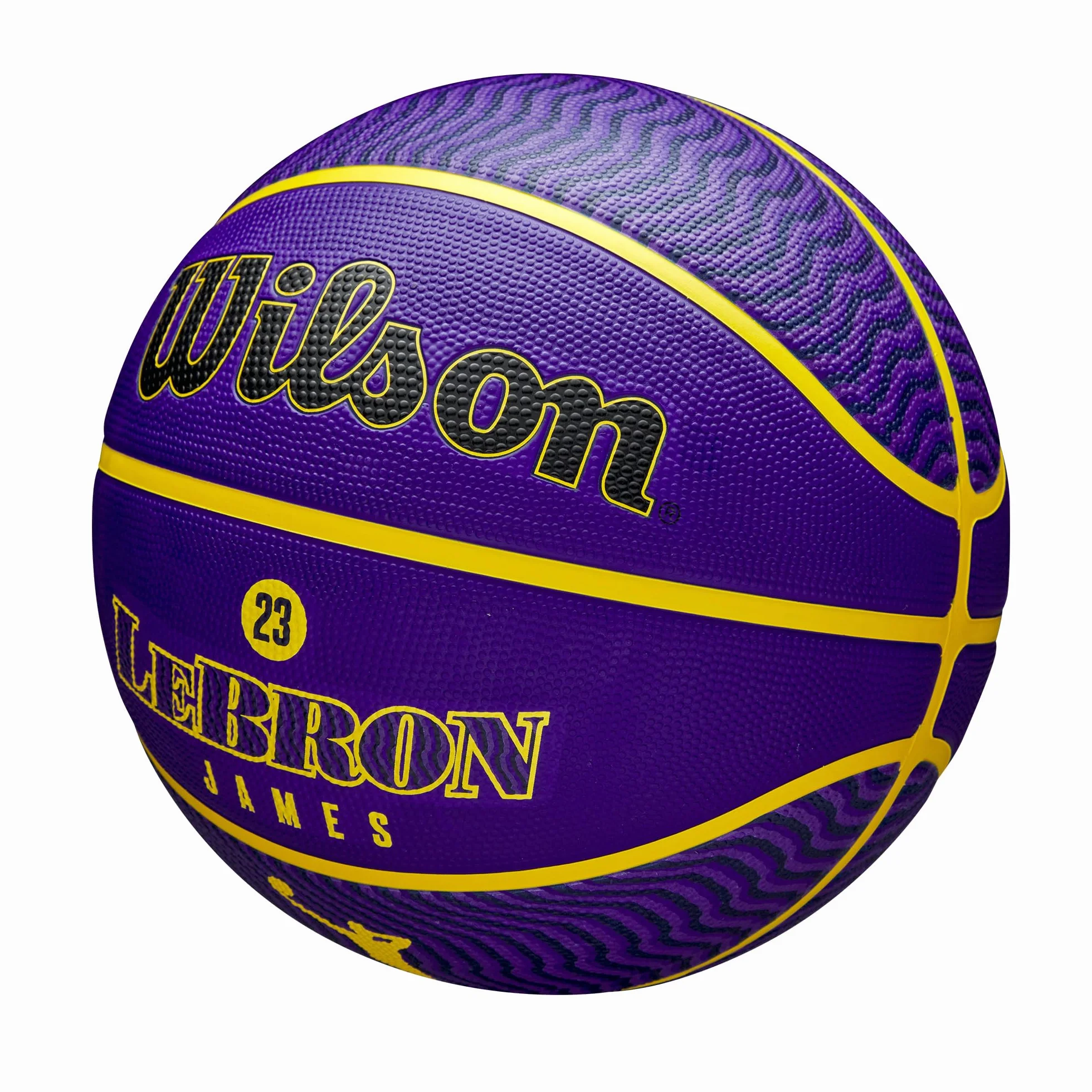 Wilson Pallone da Basket da Esterno NBA Player Icon Lebron James Viola Giallo Taglia 7