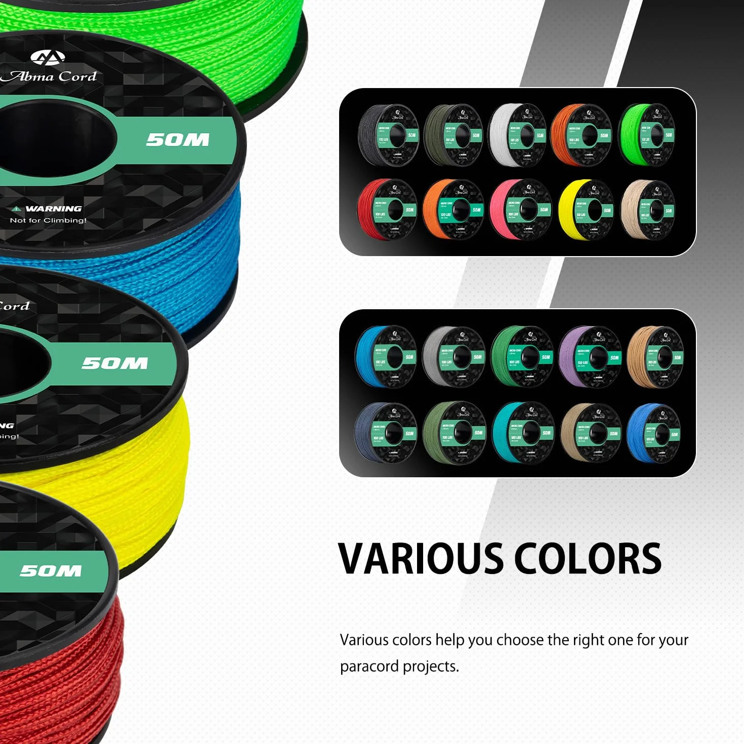 Abma Cord Micro Corda 1,18 mm 50M Bobina Max. 45kg Nero