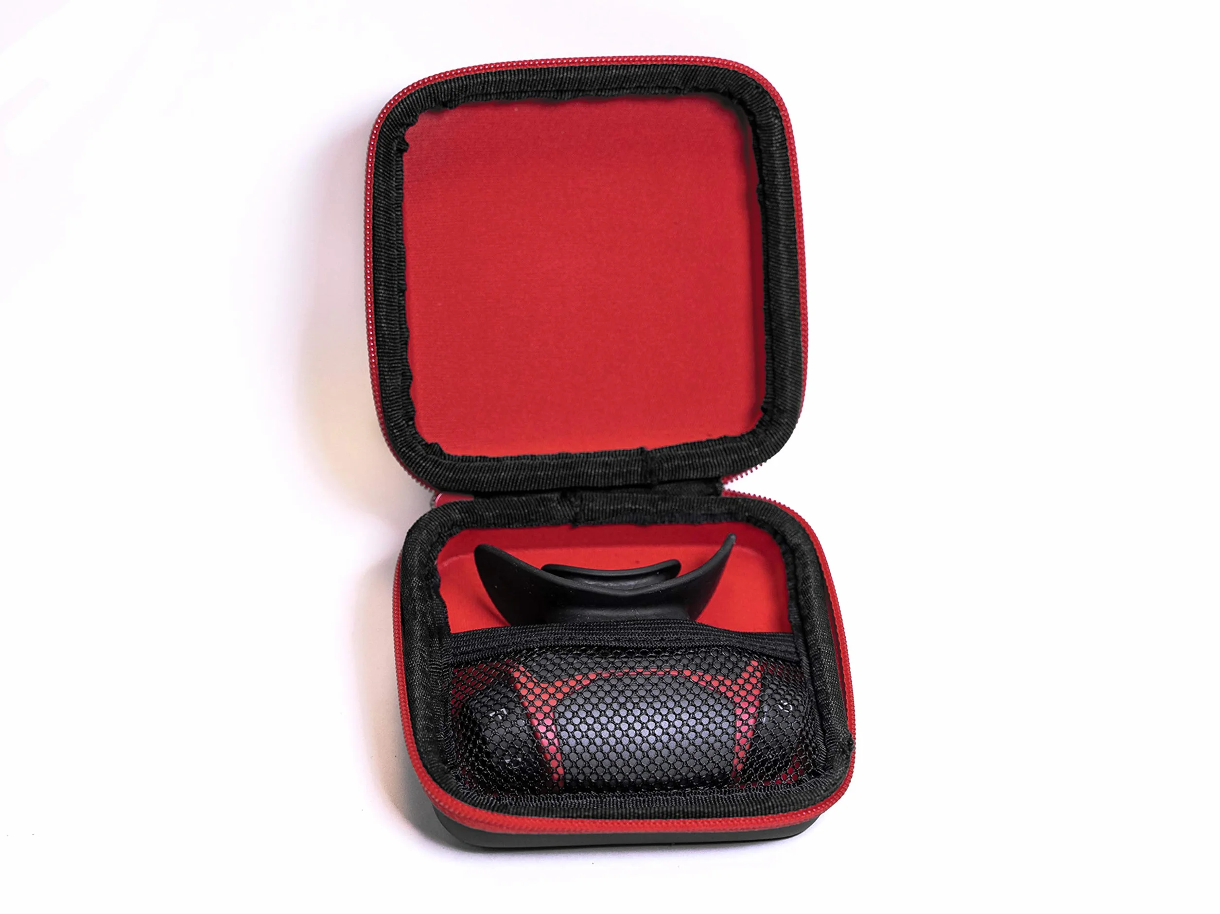 Airofit Pro Custodia rigida per allenamento respiratorio 4x4 pollici nero rosso