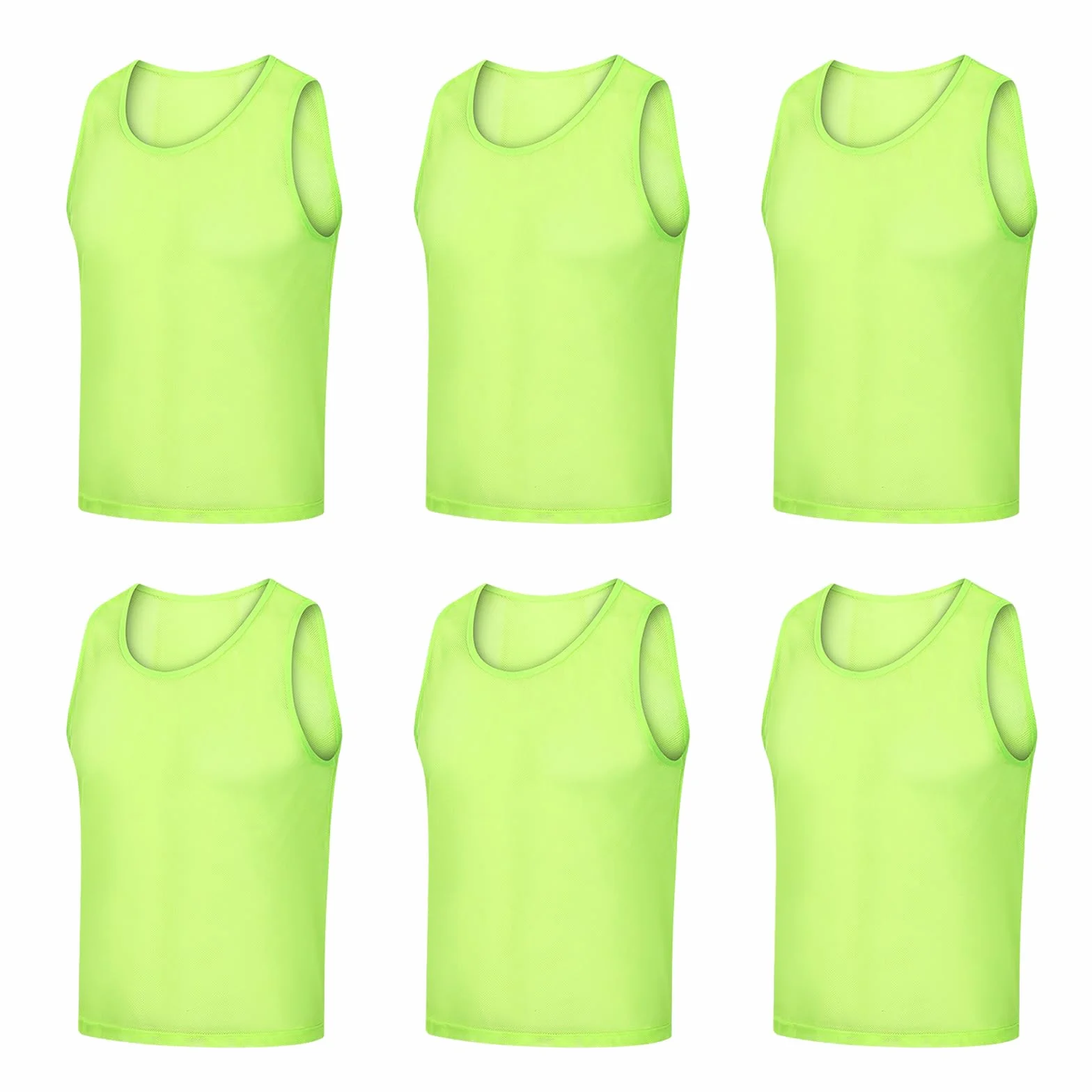 Casacche da Calcio Pettorine Adulti 6 Pezzi, Gilet Allenamento Squadre Nylon Mesh