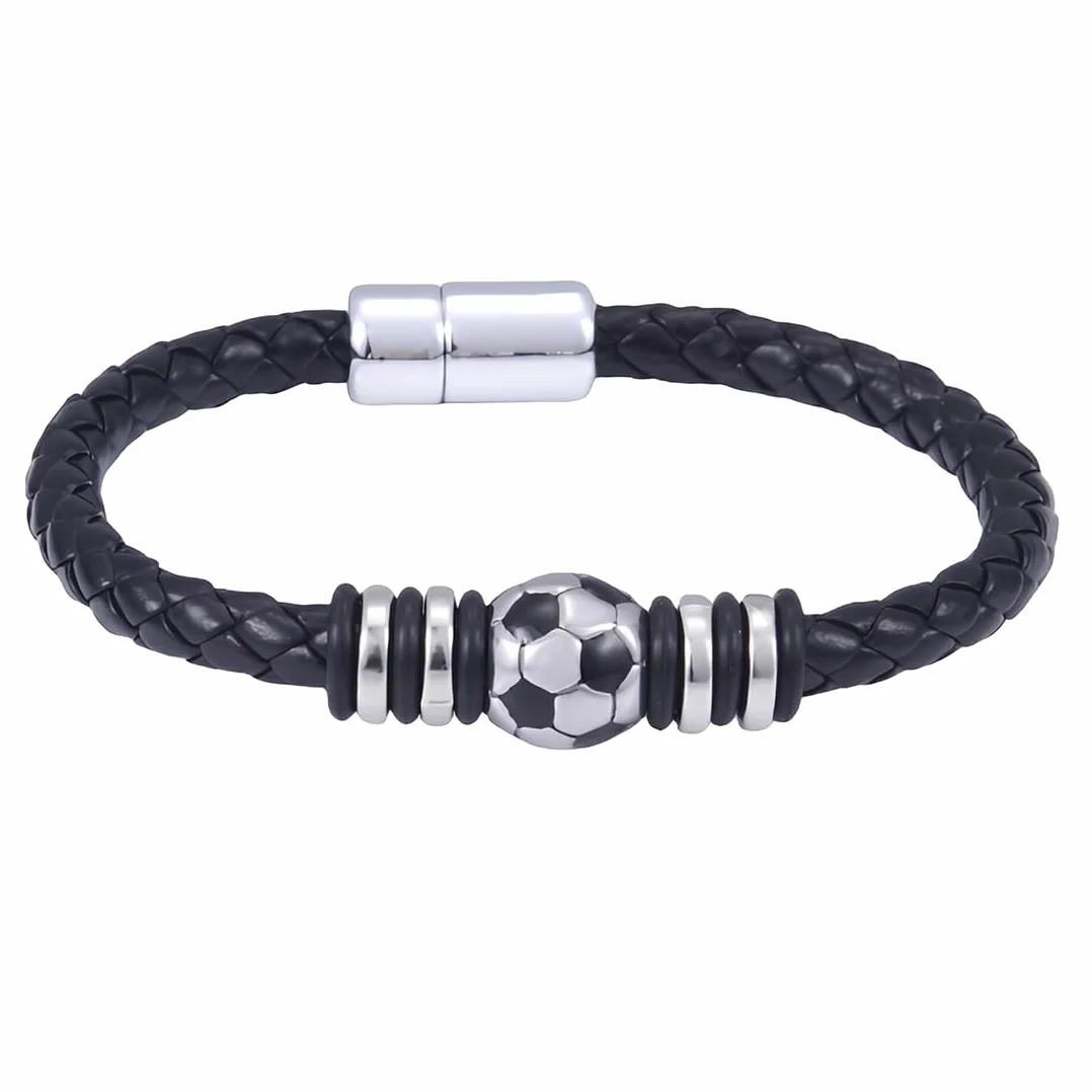 Bracciale da Calcio in Acciaio Inox Regolabile per Ragazzi GXGM