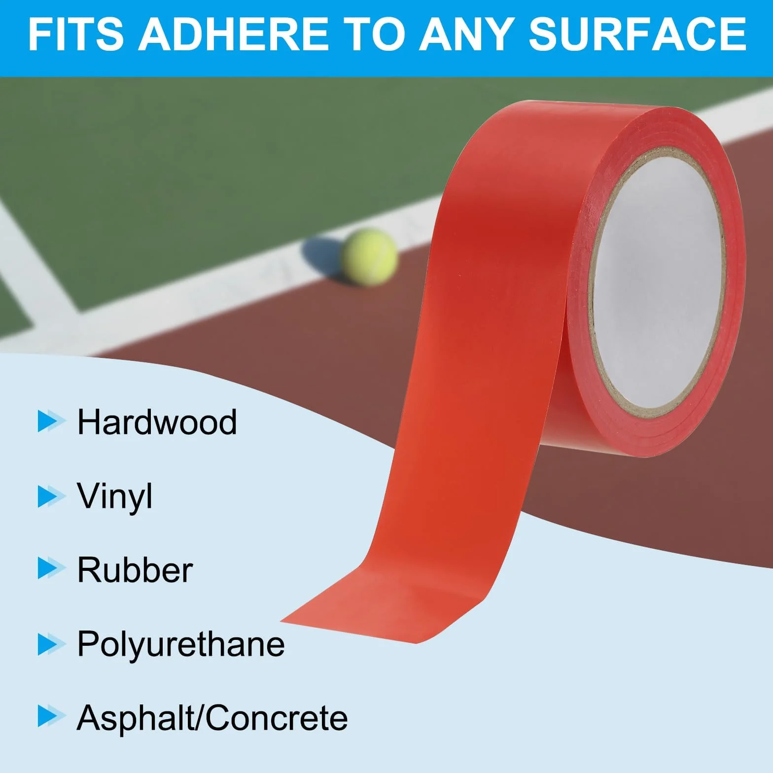PATIKIL Pickleball Court Tape Temporaneo Pickleball Court Lines Multiuso Court Tape