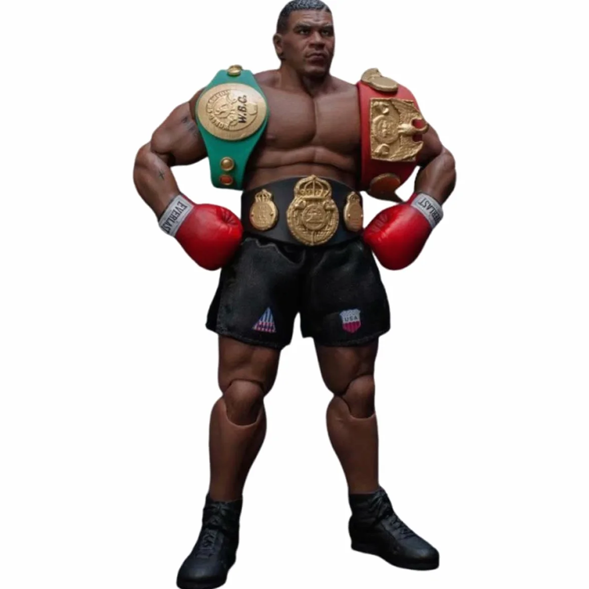 Action figure del campione di boxe|Modelli del personaggio di Tyson e accessori|3 sculture di teste 3 cinture|Oggetti da collezione per appassionati di boxe|regalo di compleanno
