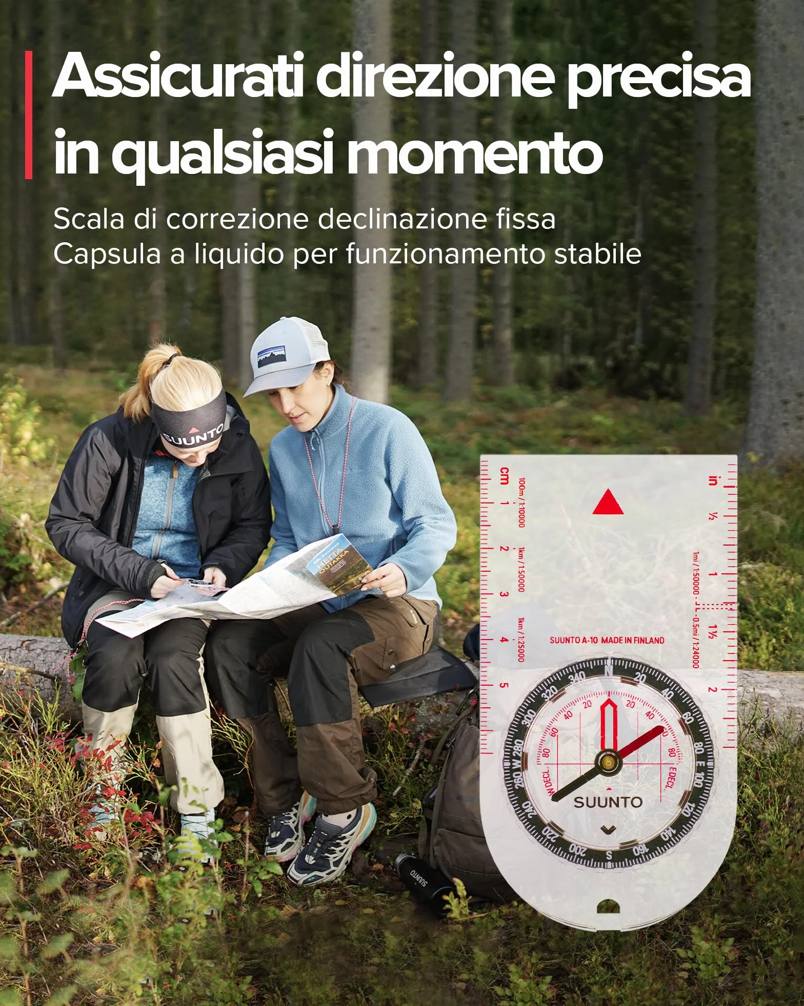 SUUNTO A-10 Bussola Robusta Navigazione Professionale, Compass Multifunzione Impermeabile