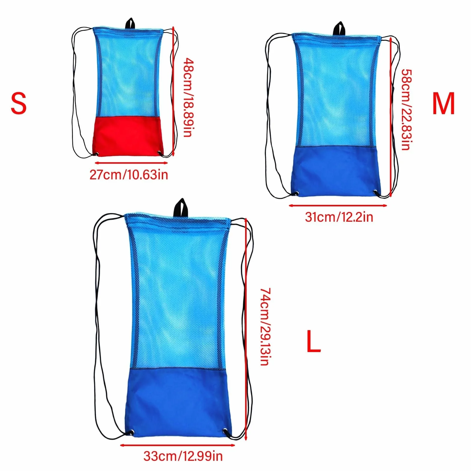 Borsa da nuoto in nylon resistente con coulisse per uomo donna bambino attrezzatura subacquea