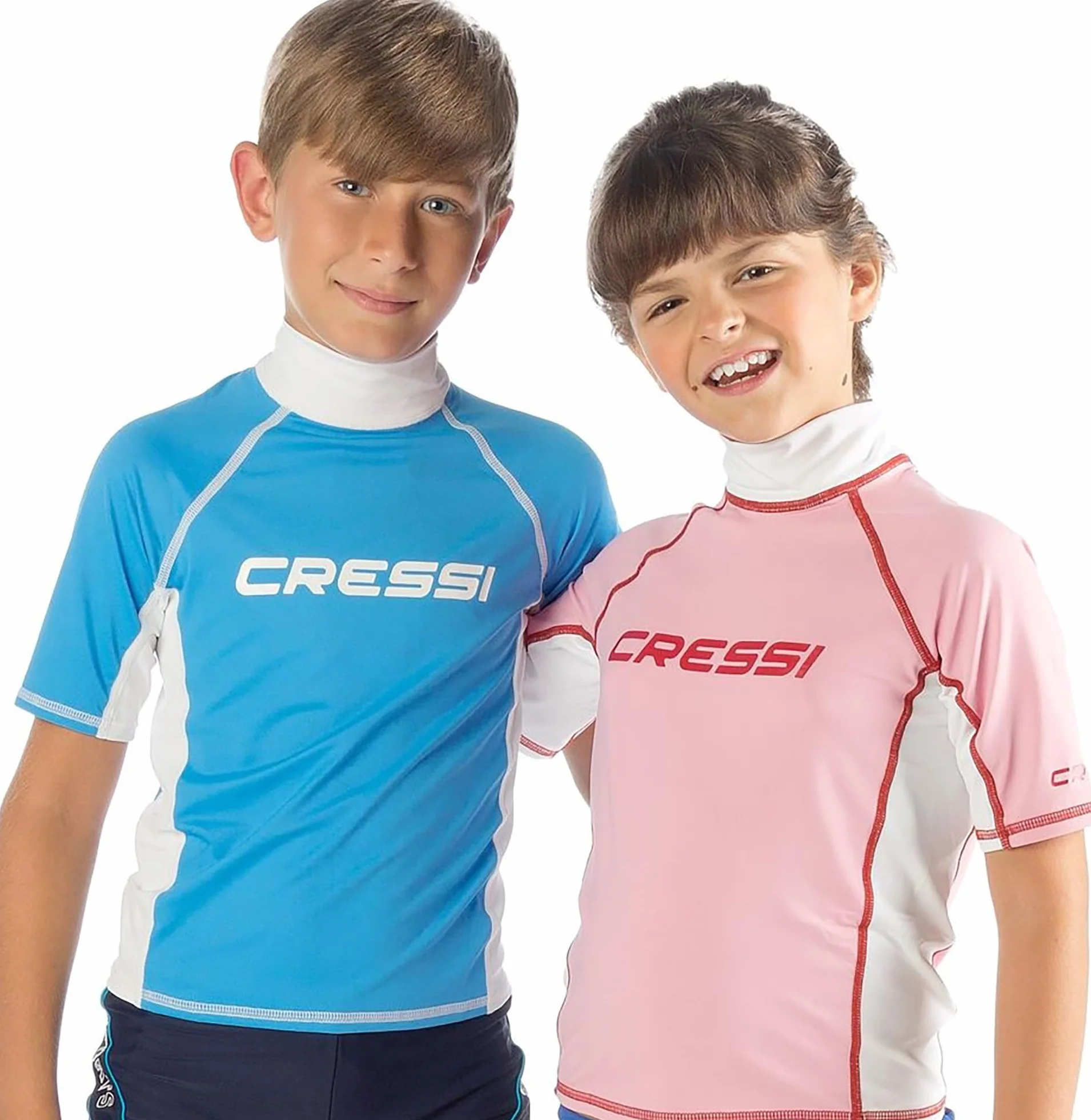 Cressi Rash Guard Junior - Maglia Protettiva Maniche Lunghe/Corte in Speciale Tessuto Elastico - Protezione Solare UV (UPF) 50+