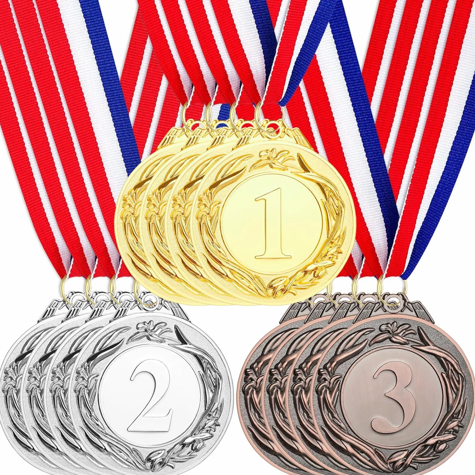 Medaglie di Premio Oro Argento Bronzo con Nastri Diametro 5,0 cm per Sport Concorsi