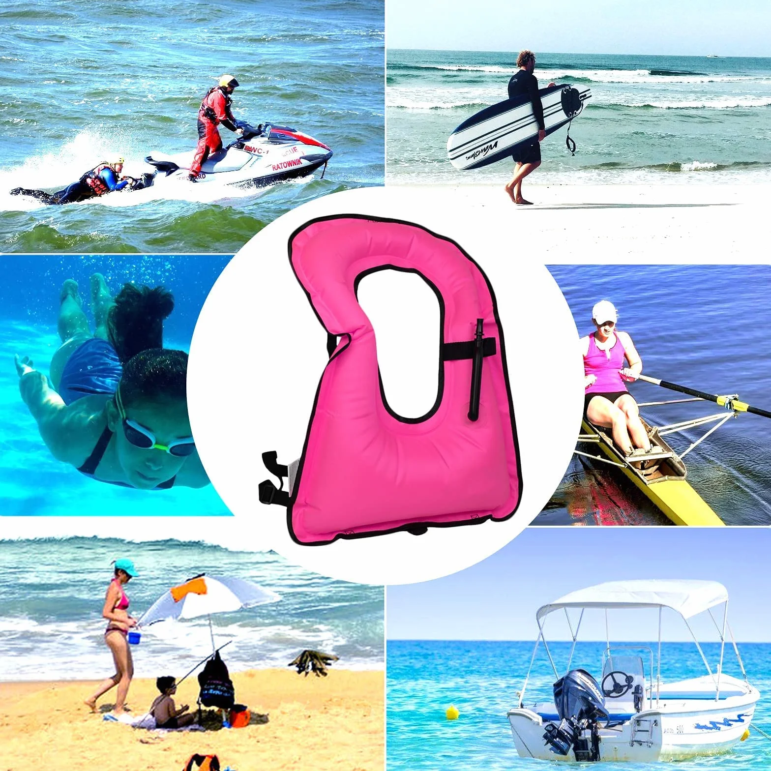 Gilet Snorkeling Gonfiabile Adulti Giacca Sicurezza Immersioni 200 Libbre
