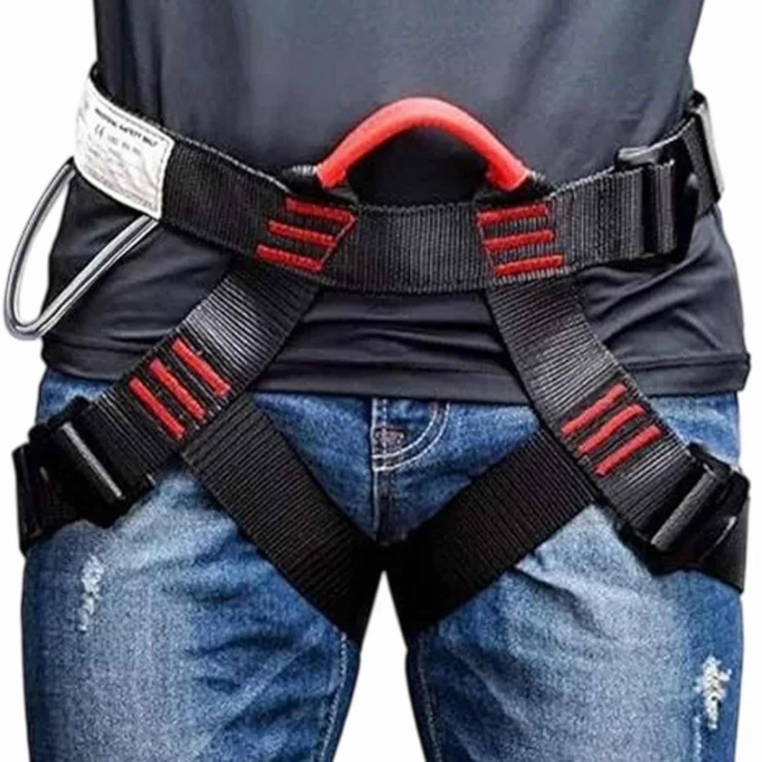 Imbracatura di sicurezza regolabile metà corpo 15 KN girovita 70-120 cm acciaio legato poliestere