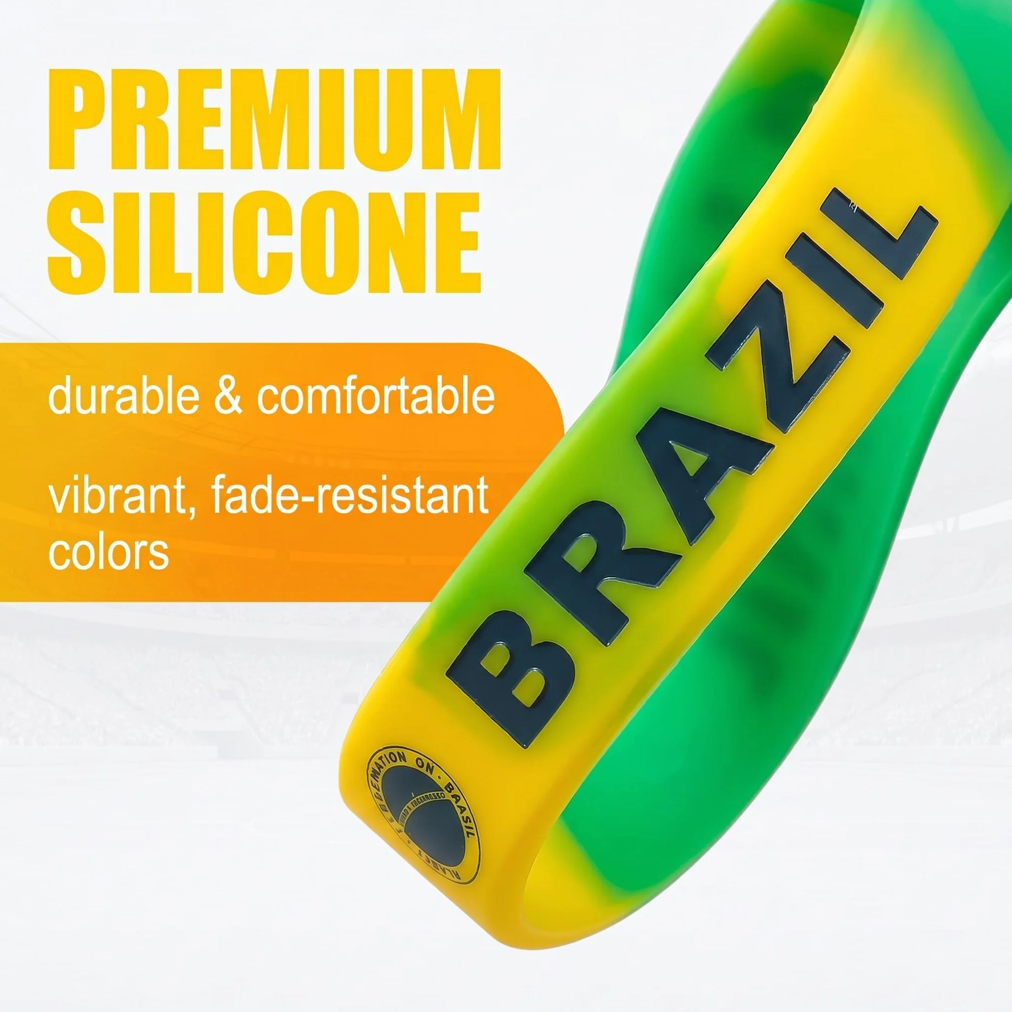 Braccialetti Silicone Bandiera Brasile 6 Pezzi, Bracciali Rubber Brasile Fan, Accessori Calcio Tifoso