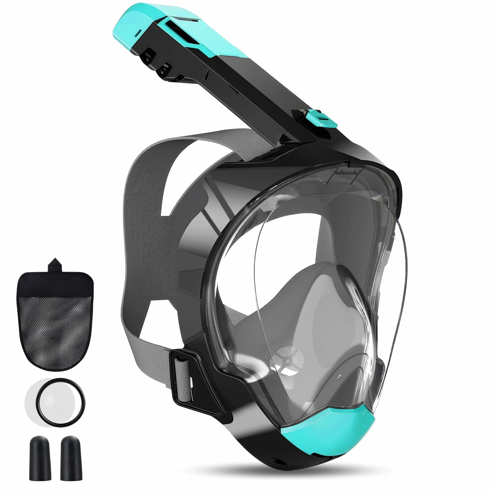 Maschera da Snorkeling Adulti L/XL Integrale 180° Pieno Facciale Antiappannante Easybreath