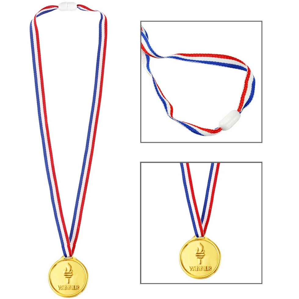 Medaglie Oro Plastica 48 Pezzi per Bambini Sport Giorno Premi Giochi Festa Concorso